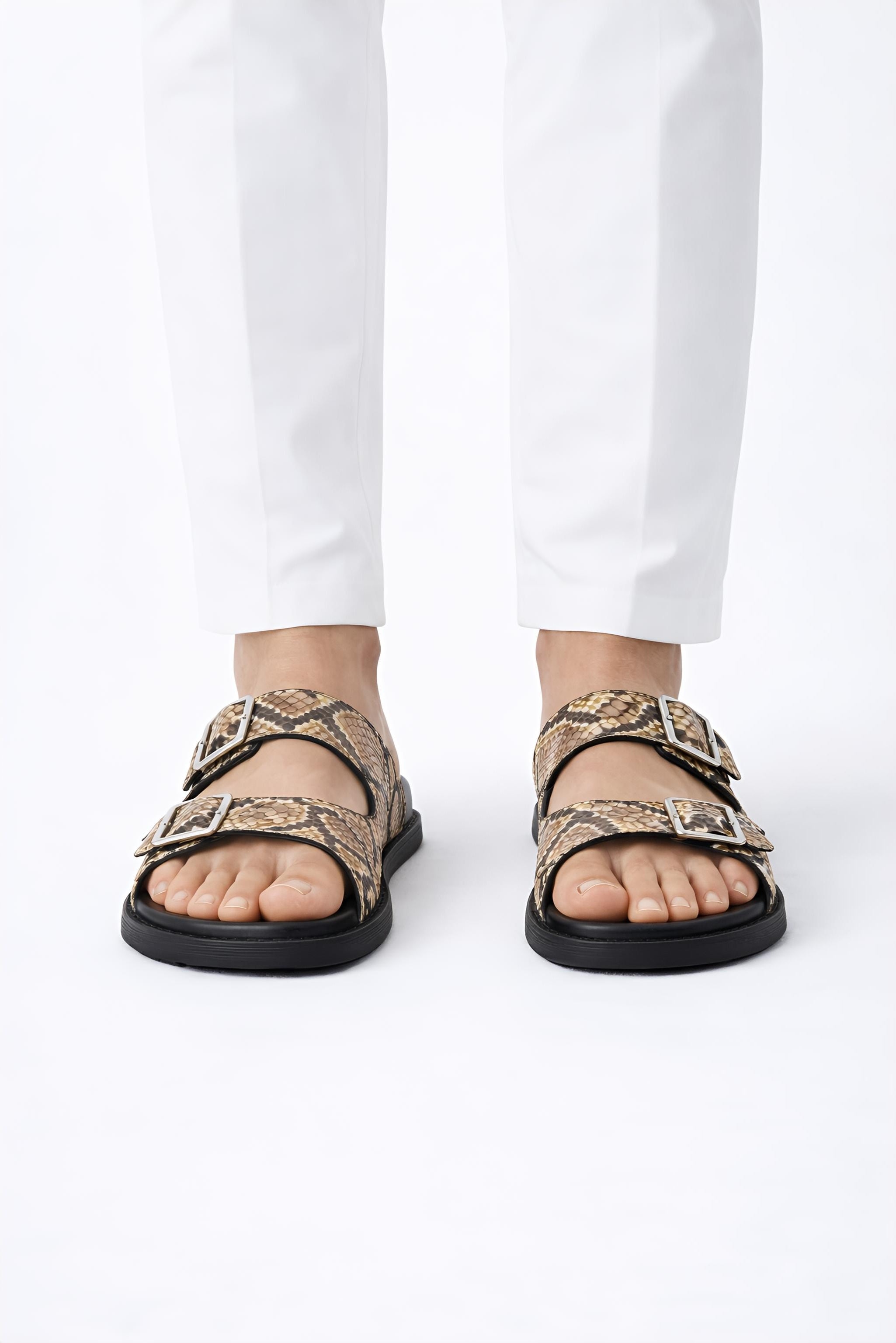 Arizona Snakeskin Sandals (Original Brown)
