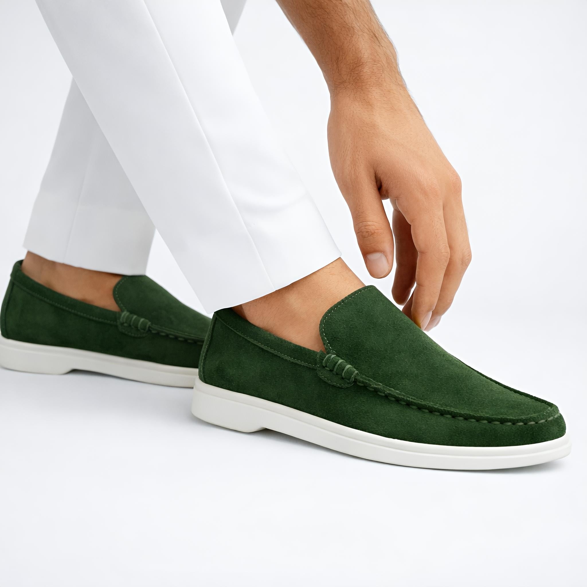 Monaco Suede Loafer ( Forest Green ) - 100% Pure Suede Leather
