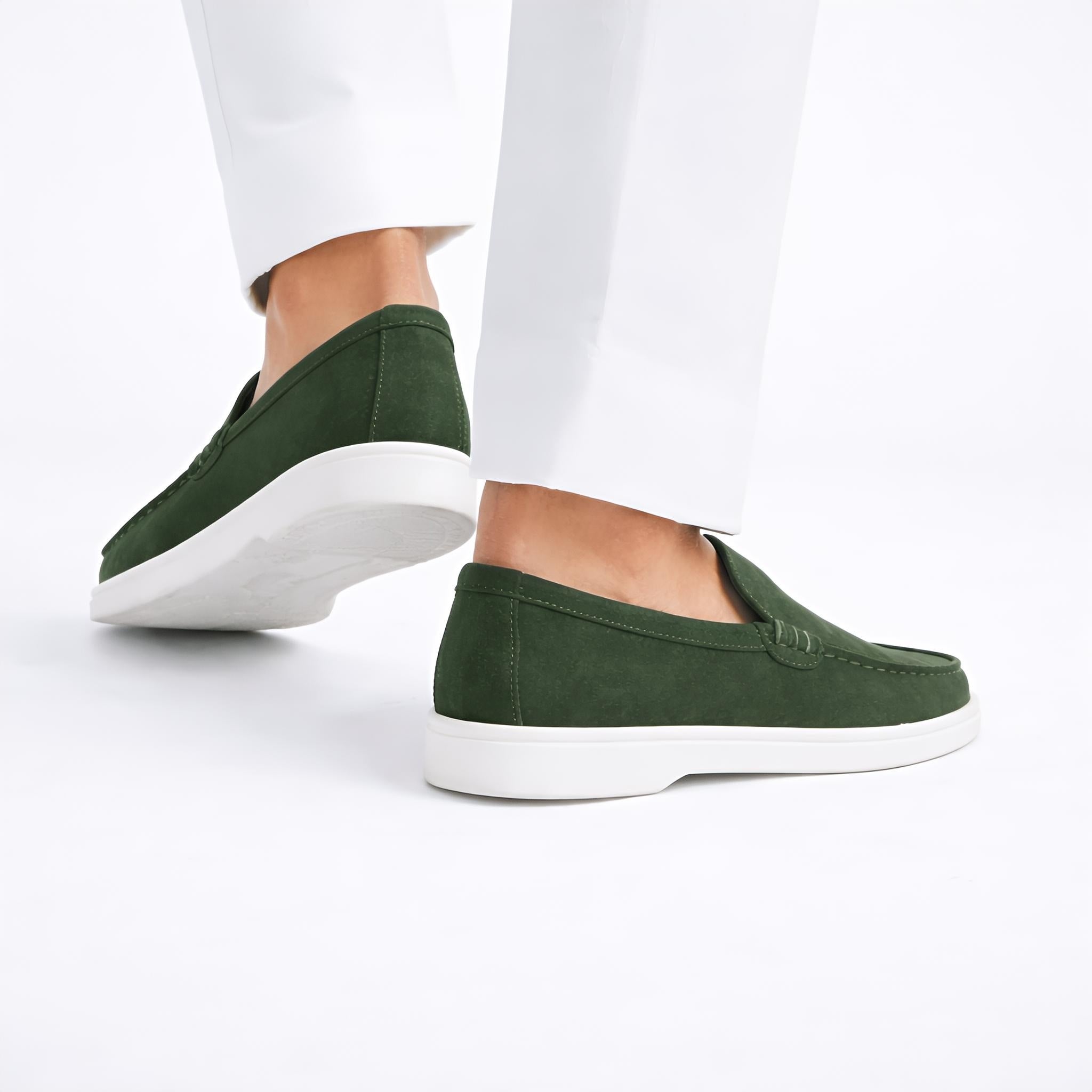 Monaco Suede Loafer ( Forest Green ) - 100% Pure Suede Leather