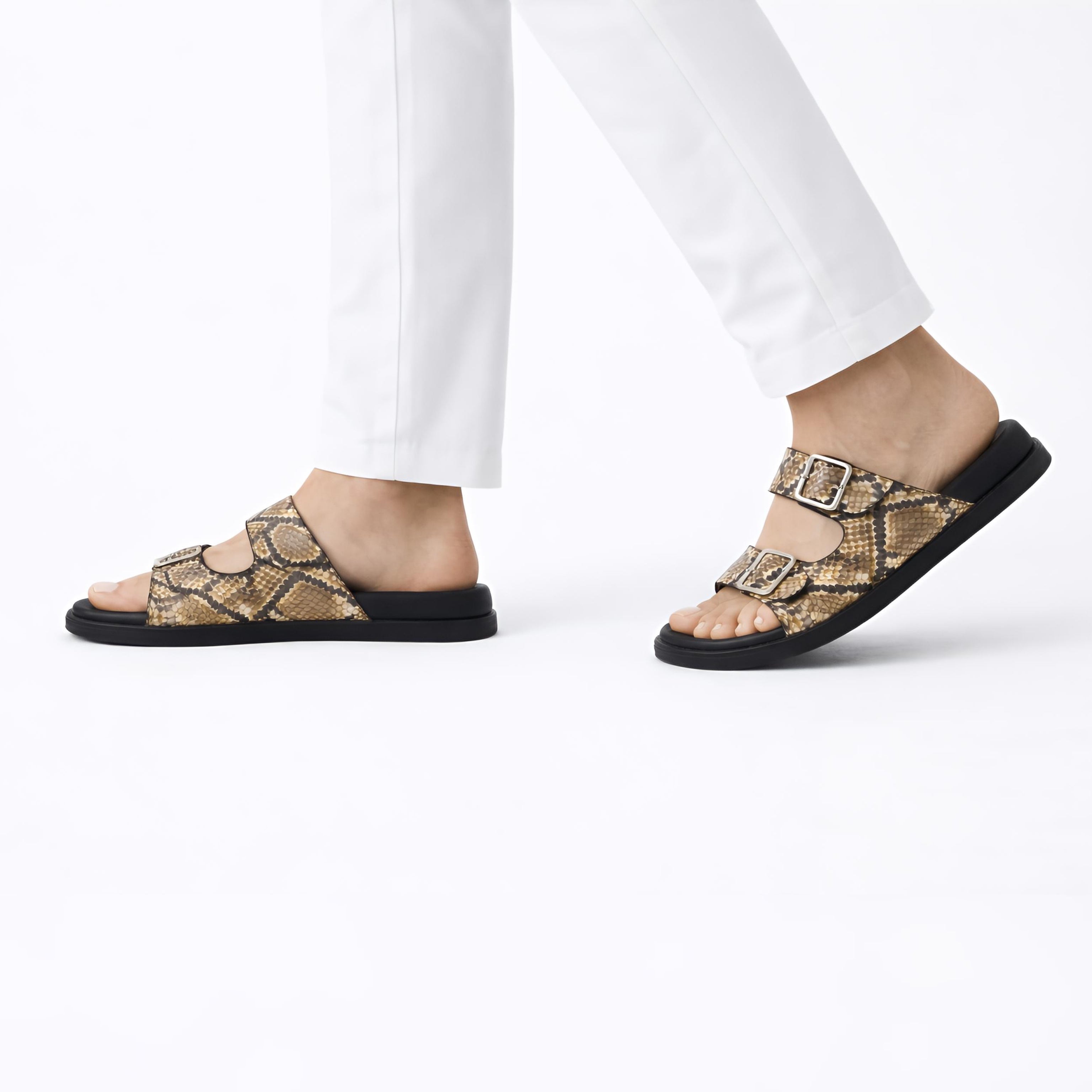 Arizona Snakeskin Sandals (Original Brown)