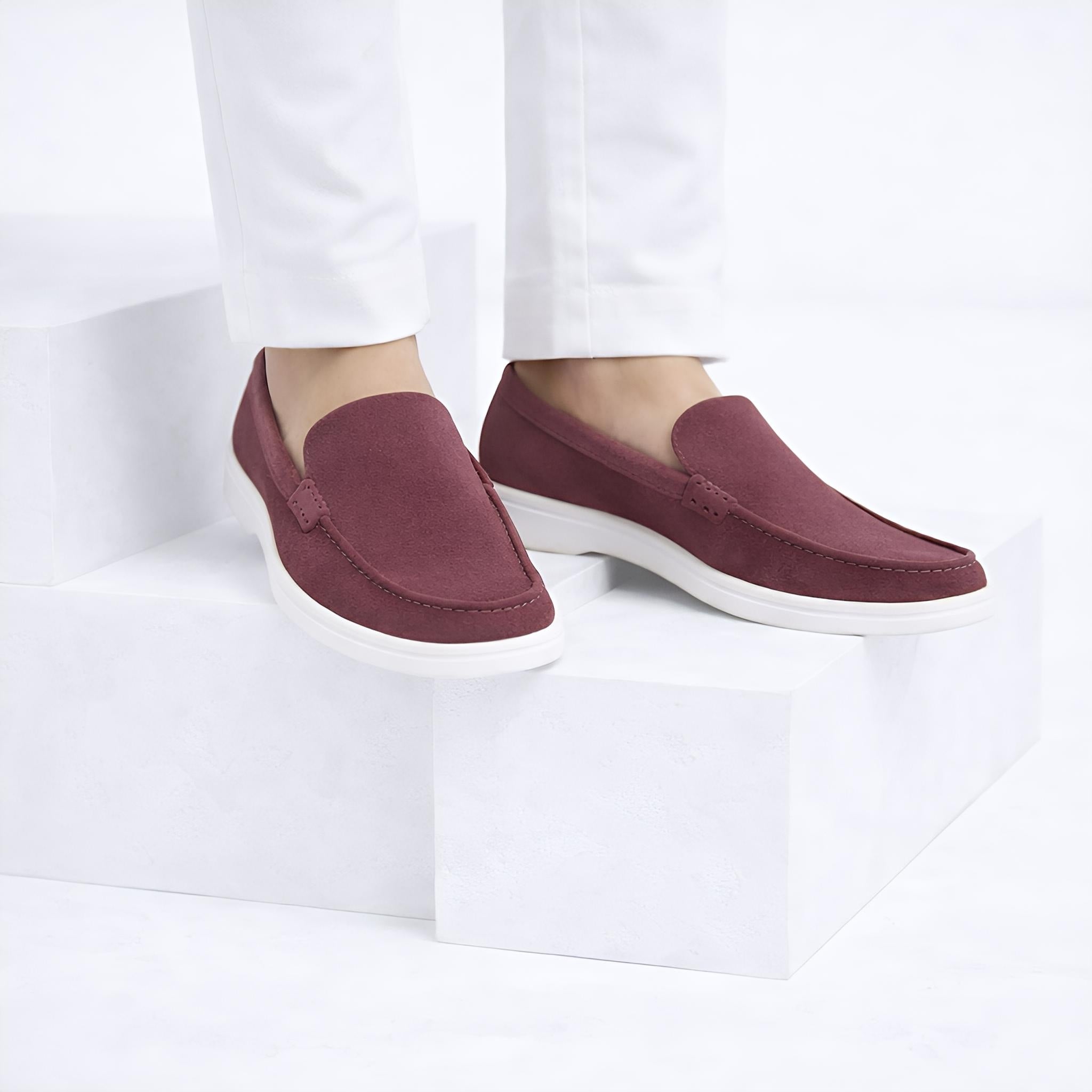Monaco Suede Loafer ( Vintage Mauve ) - 100% Pure Suede Leather