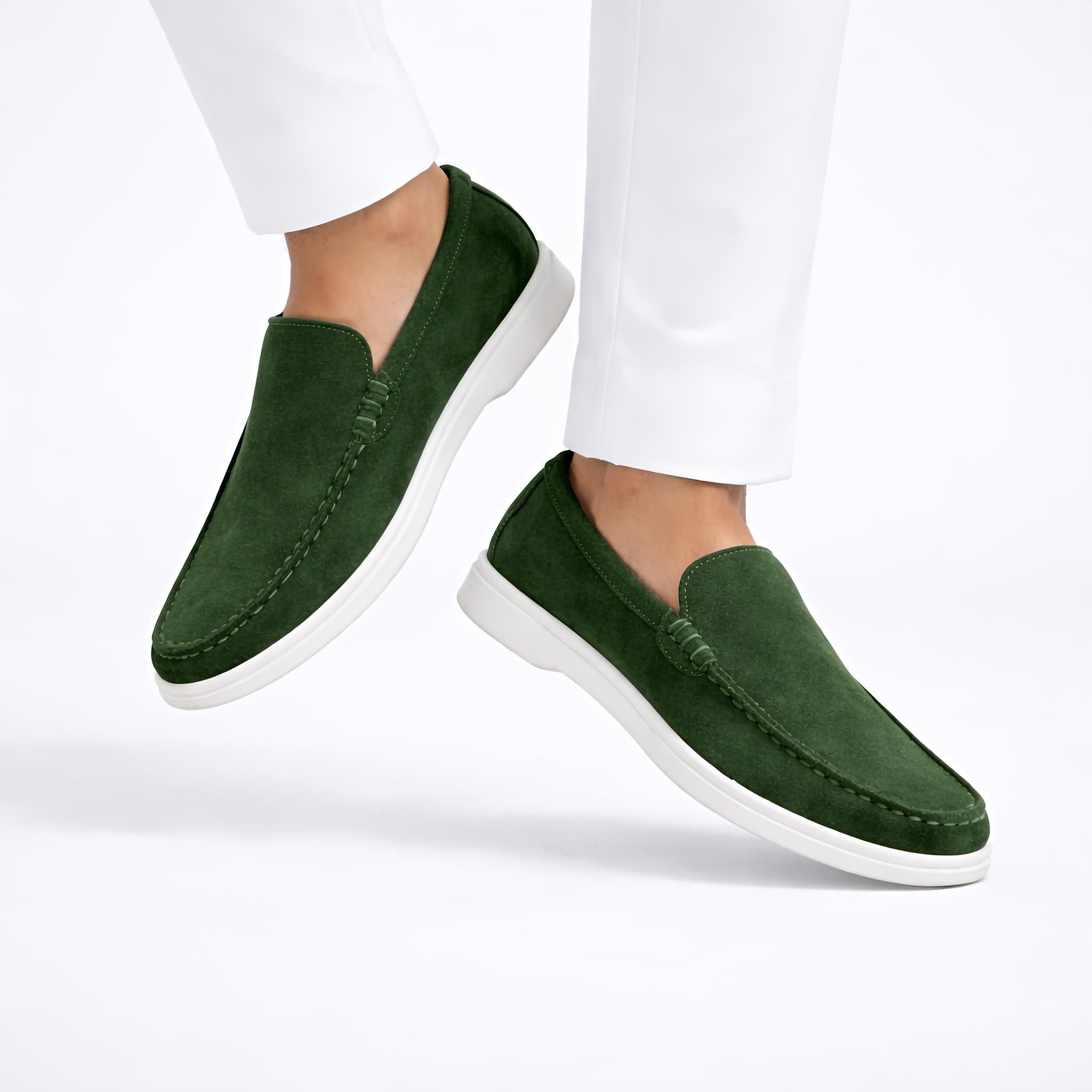 Monaco Suede Loafer ( Forest Green ) - 100% Pure Suede Leather