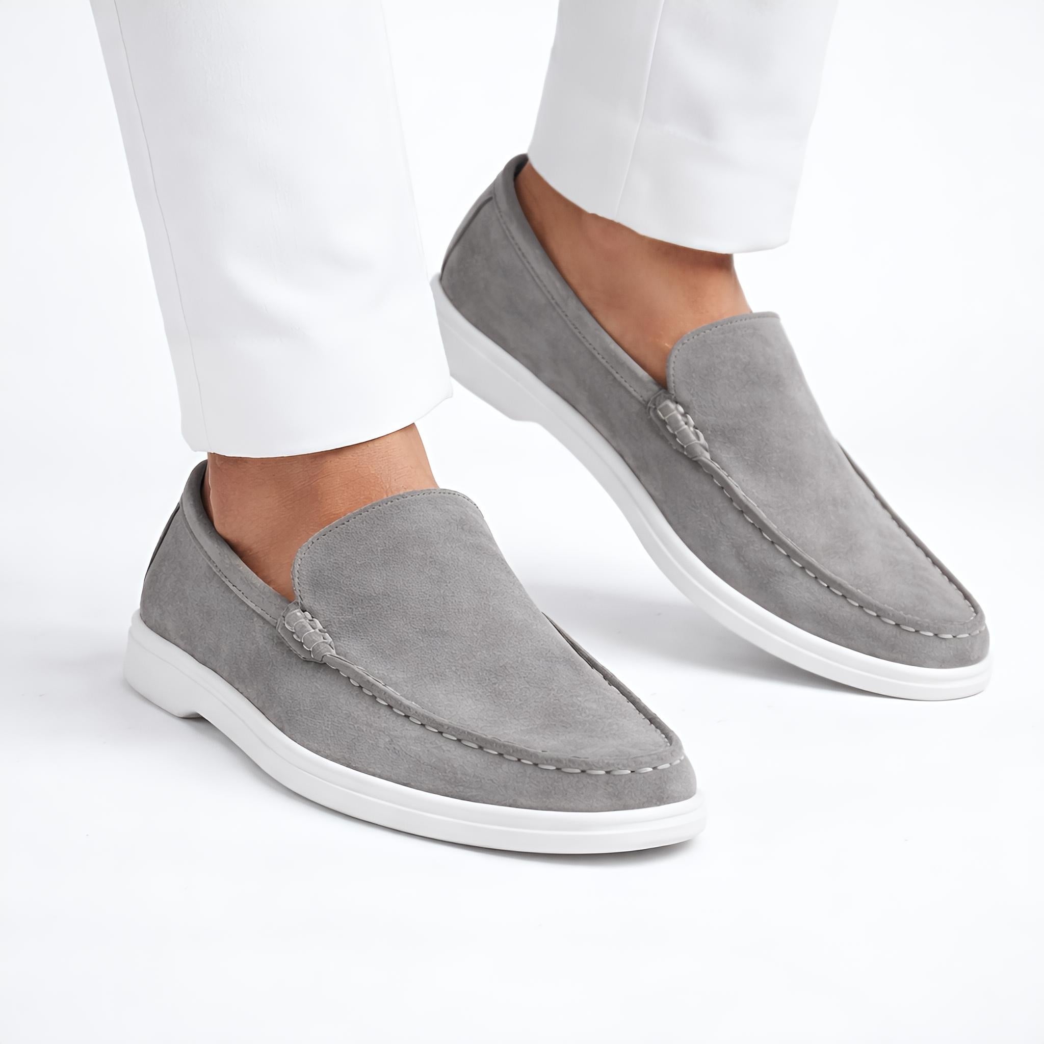 Monaco Suede Loafer ( Steel Grey ) - 100% Pure Suede Leather
