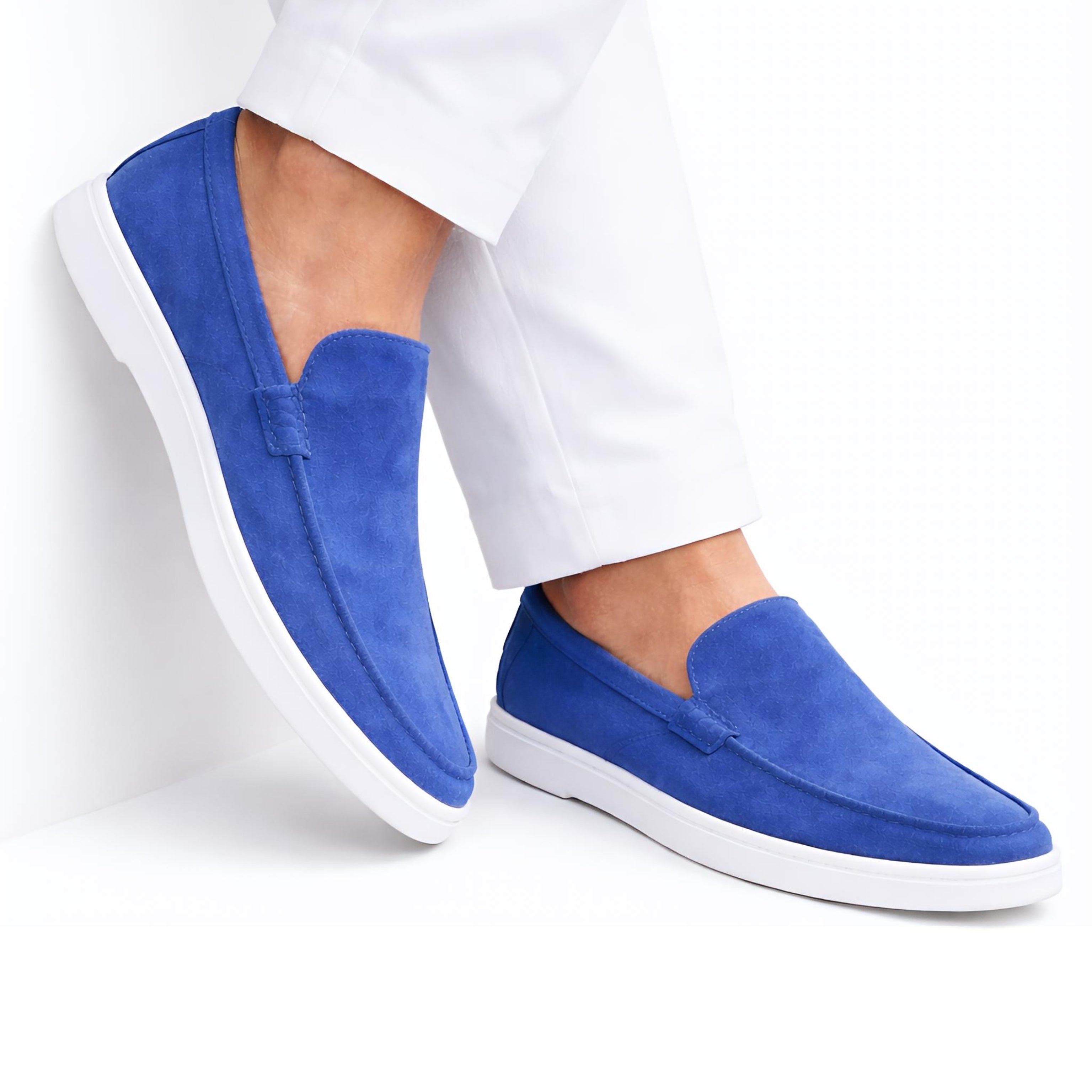 Suede Loafer Santorini Blue- 100% Pure Suede Leather