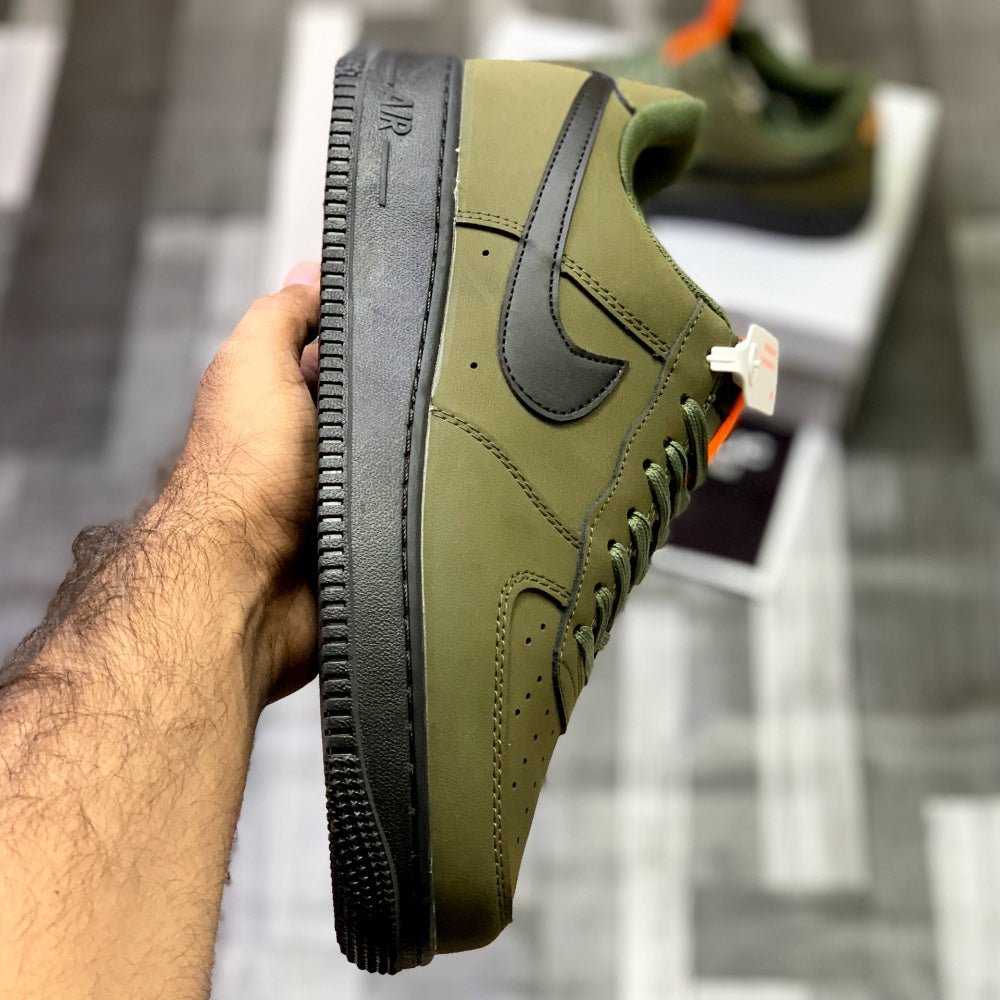 AF-1 Annthracitte (Military Green) Premium Batch Leather Edition - ShoesRepublic