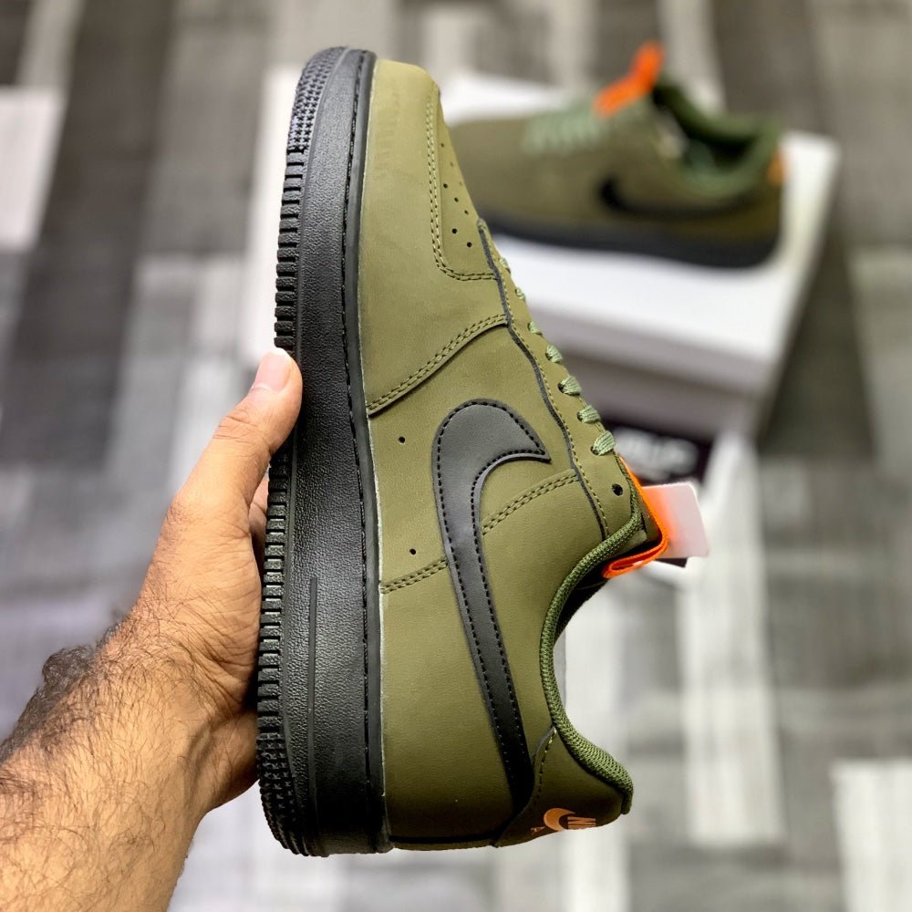 AF-1 Annthracitte (Military Green) Premium Batch Leather Edition - ShoesRepublic