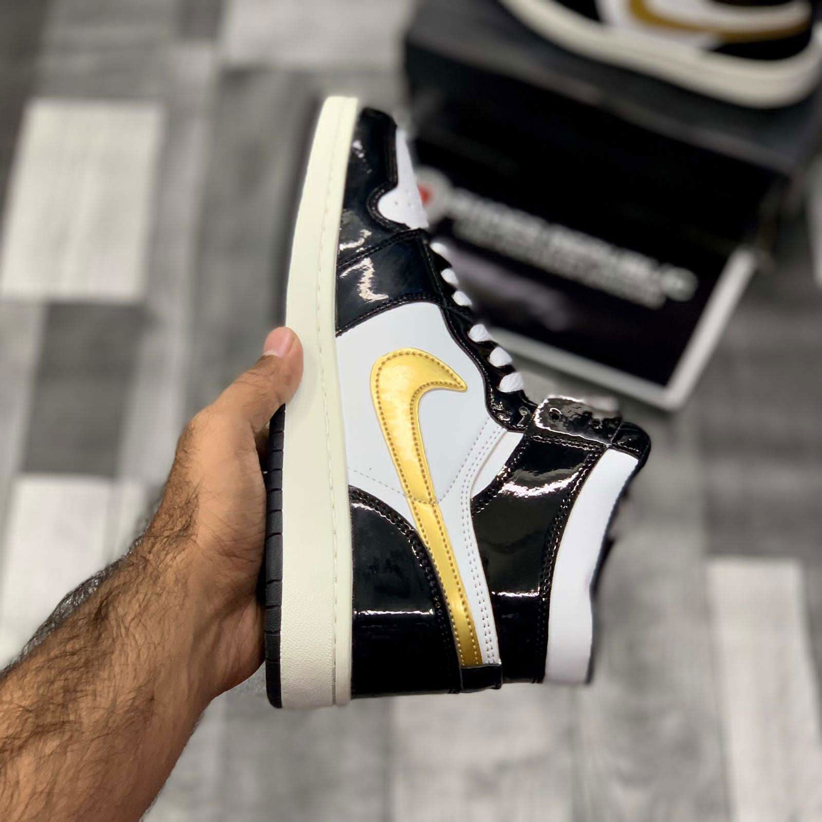 AJ-1 High Patent Black | Classic Style, Shiny Finish - ShoesRepublic