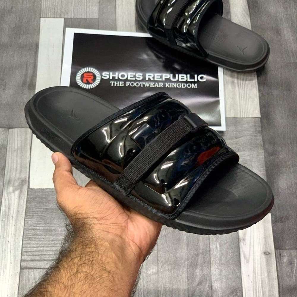 AJ Superr Play Slide (Triple Black) - ShoesRepublic
