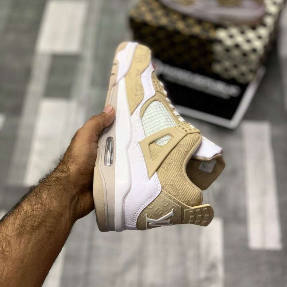 Air Jordan 4 Custom Lo-Vi (Natural) | Low-Top Canvas Style - ShoesRepublic