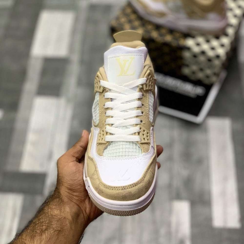 Air Jordan 4 Custom Lo-Vi (Natural) | Low-Top Canvas Style - ShoesRepublic