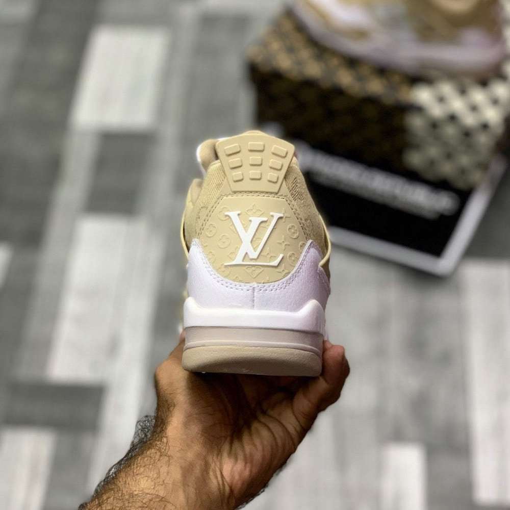 Air Jordan 4 Custom Lo-Vi (Natural) | Low-Top Canvas Style - ShoesRepublic