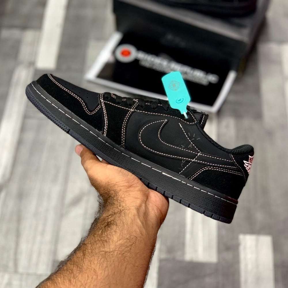 Aj-1 Lows x Traviis Scottt (Black Phantom) AAA Version - ShoesRepublic