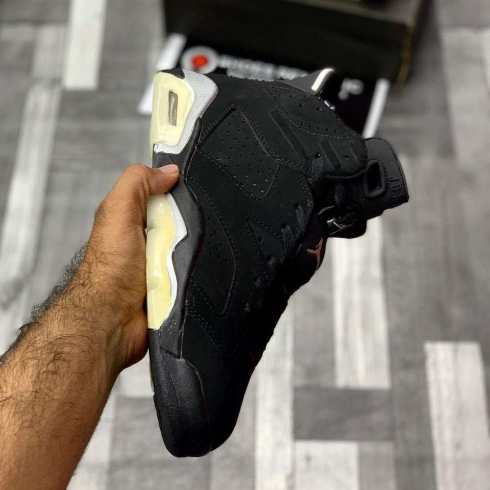 Aj-6 (Chrrome Black Metallic) Premium Batch - ShoesRepublic