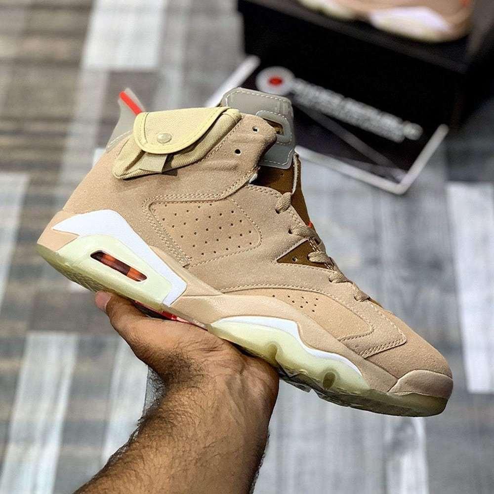 Aj-6 x Traviiis (Briitish Khakki) Premium Batch - ShoesRepublic