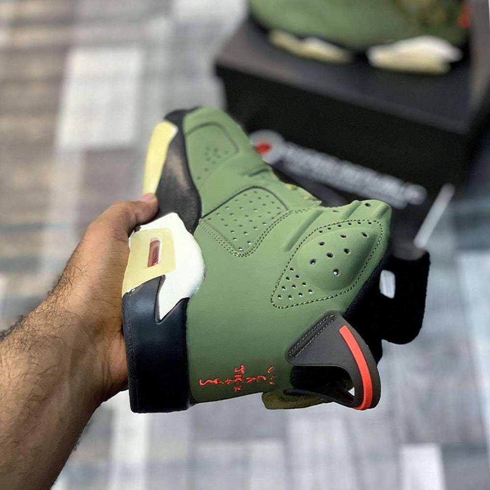 Aj-6 x Traviiis (Medium Oliive) Premium Batch - ShoesRepublic