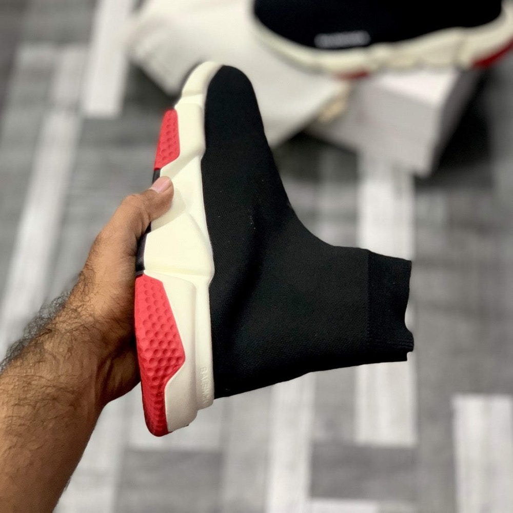 Balenciaga Speed Trainers (Bred) | Black & Red Colorway - ShoesRepublic