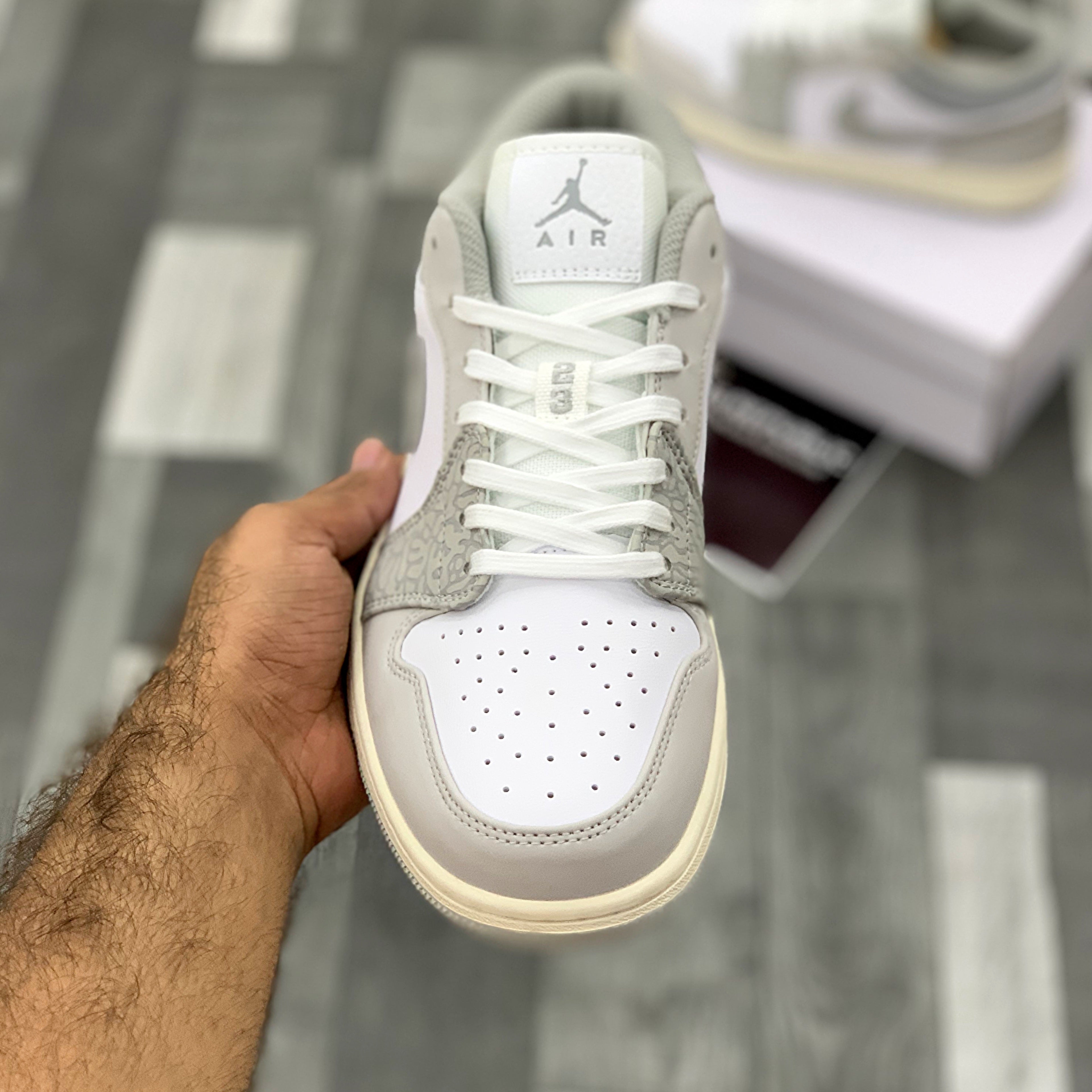 AJ-1 Lows (PRM Smoke Grey Elephaant)- Premium Batch