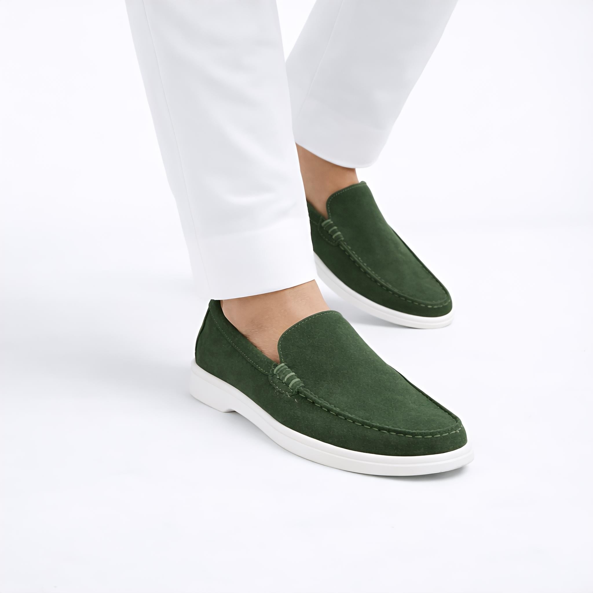 Monaco Suede Loafer ( Forest Green ) - 100% Pure Suede Leather