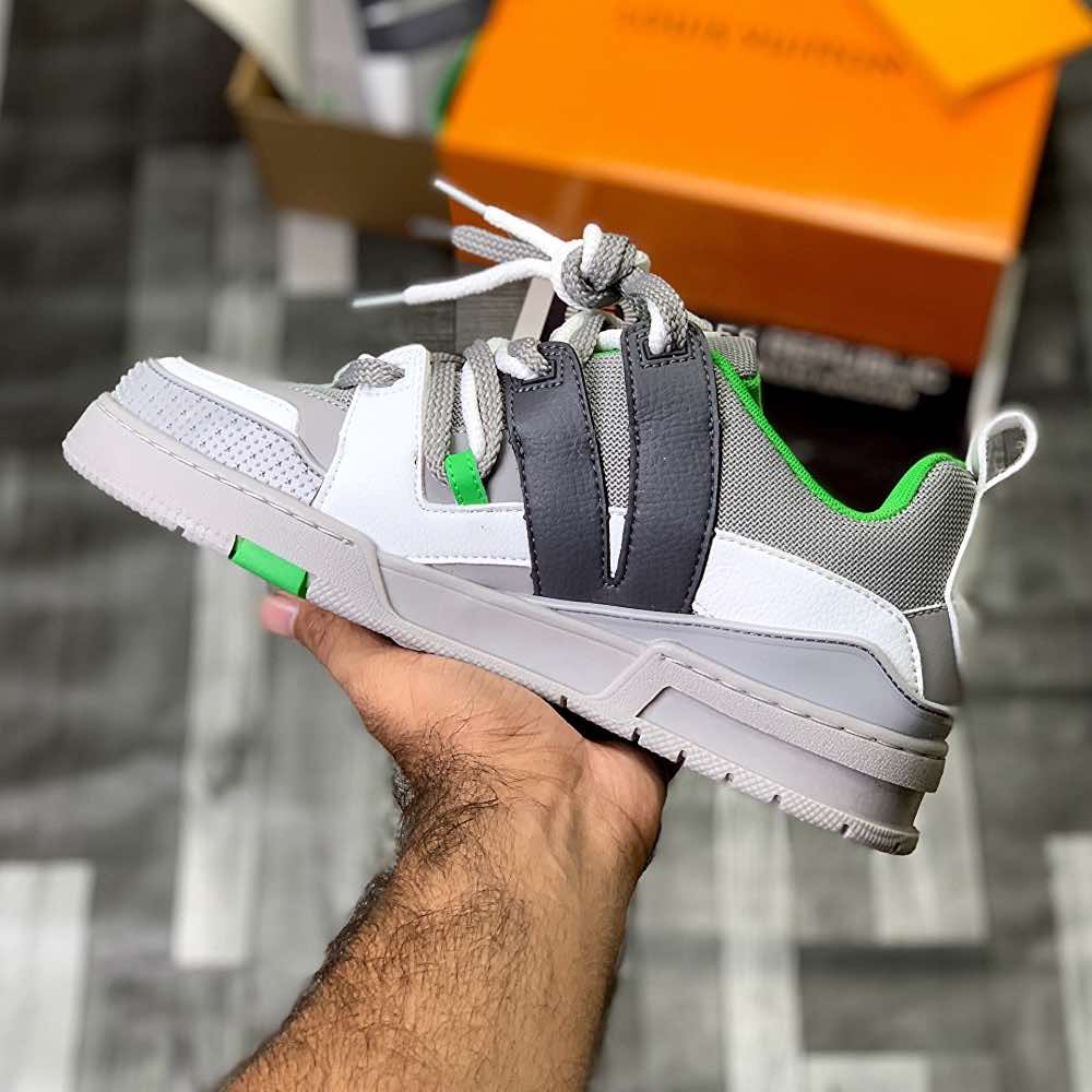 Lo-Vi Trainers (Grey Green) Top Premium Batch - ShoesRepublic