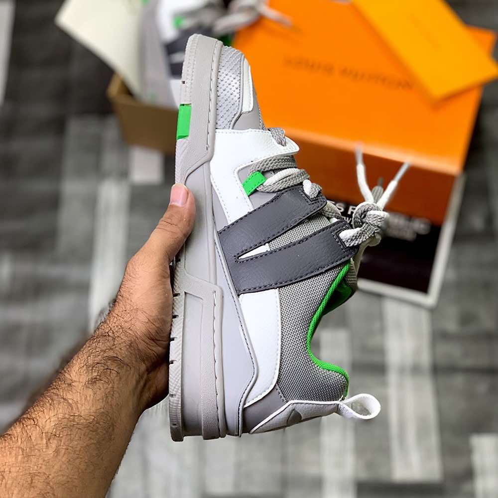 Lo-Vi Trainers (Grey Green) Top Premium Batch - ShoesRepublic