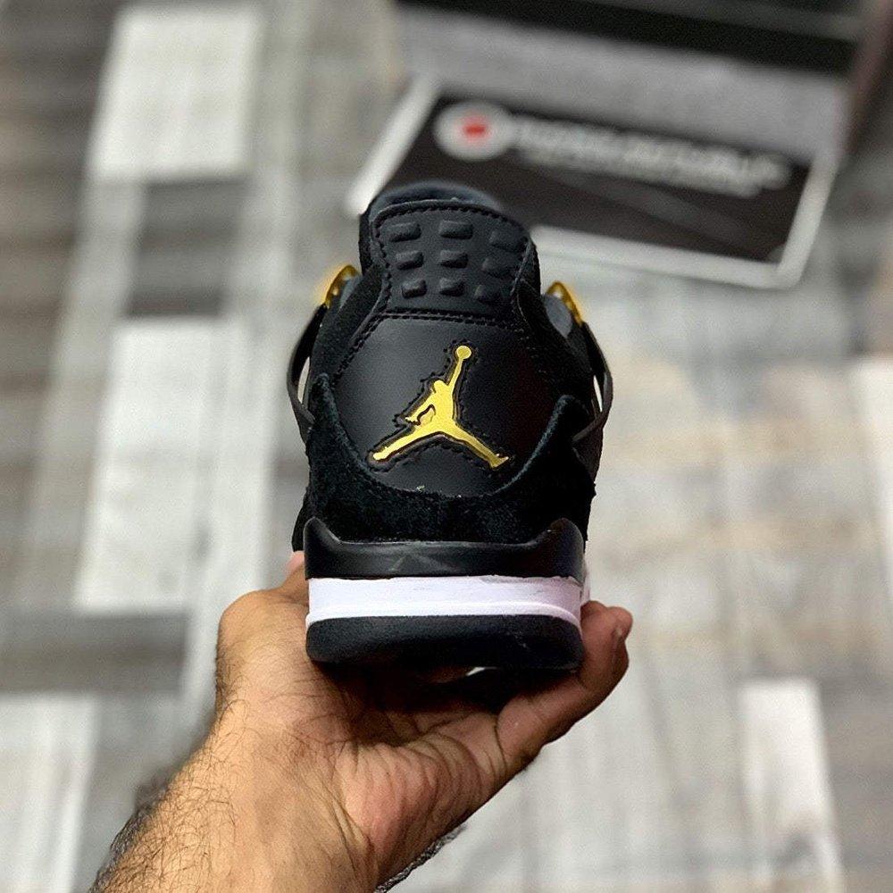 Air Jordan 4 Royalty - Black/Metallic Gold Sneakers | Classic Style with a Touch of Luxury - ShoesRepublic