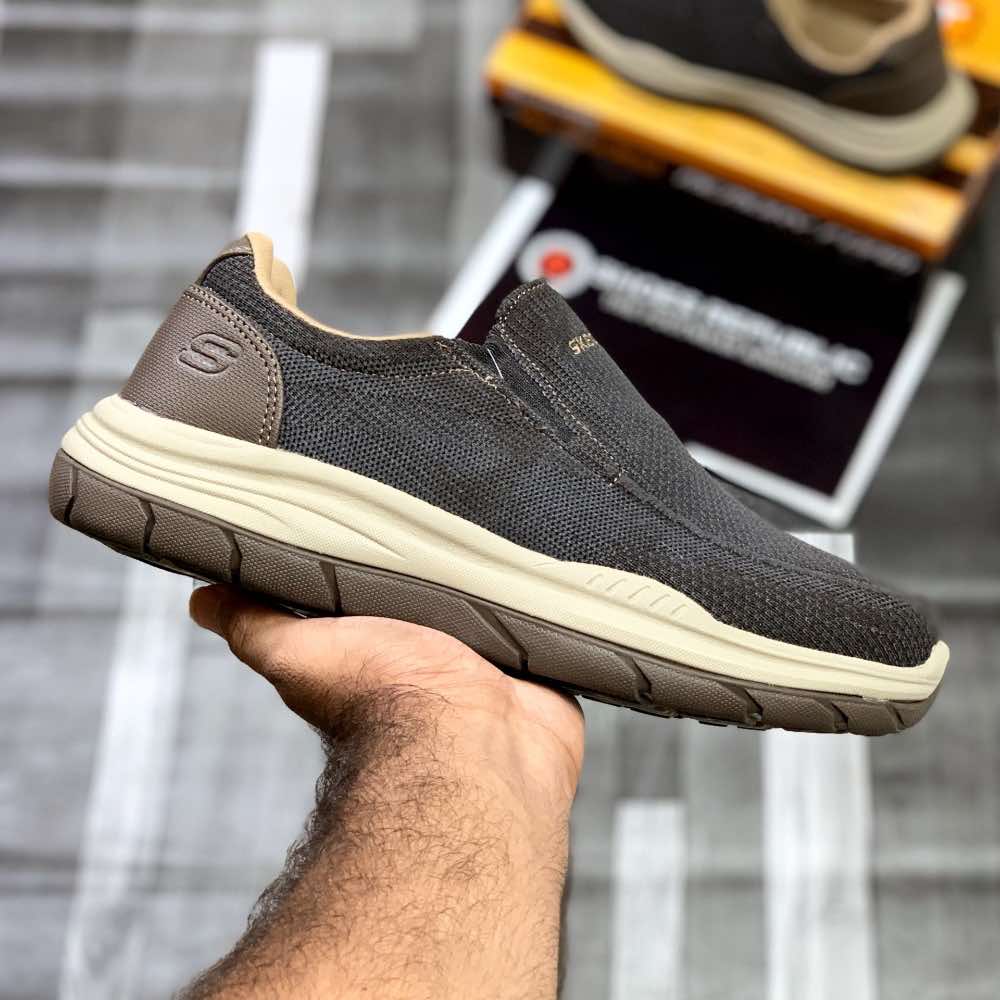Skecherrs Relaxed Fitt with Air-Cooled "Brown" - ShoesRepublic