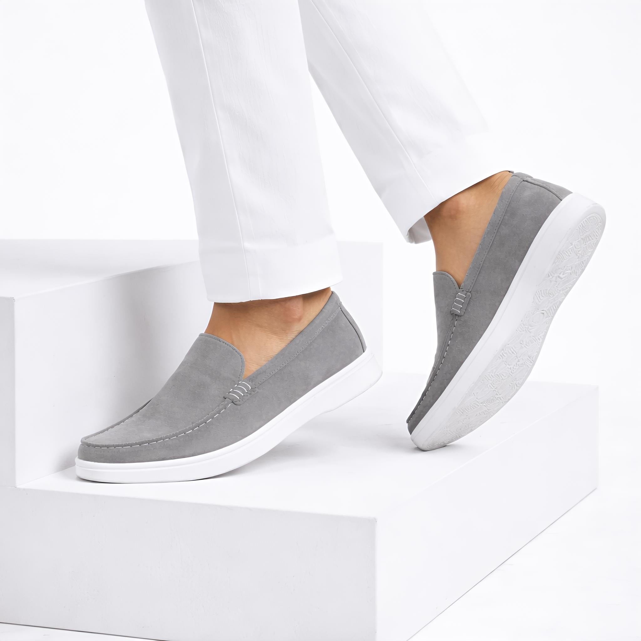 Monaco Suede Loafer ( Steel Grey ) - 100% Pure Suede Leather