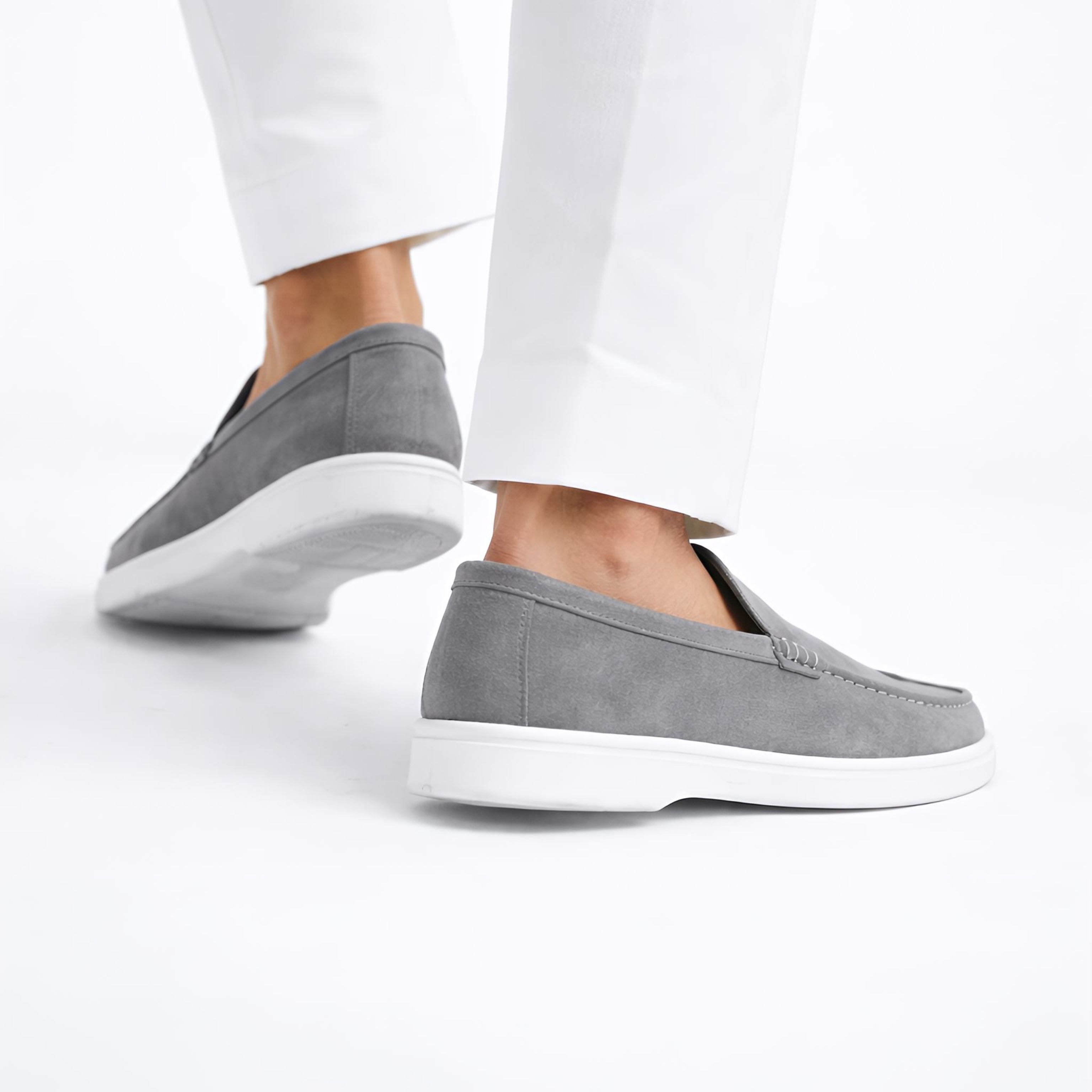 Monaco Suede Loafer ( Steel Grey ) - 100% Pure Suede Leather