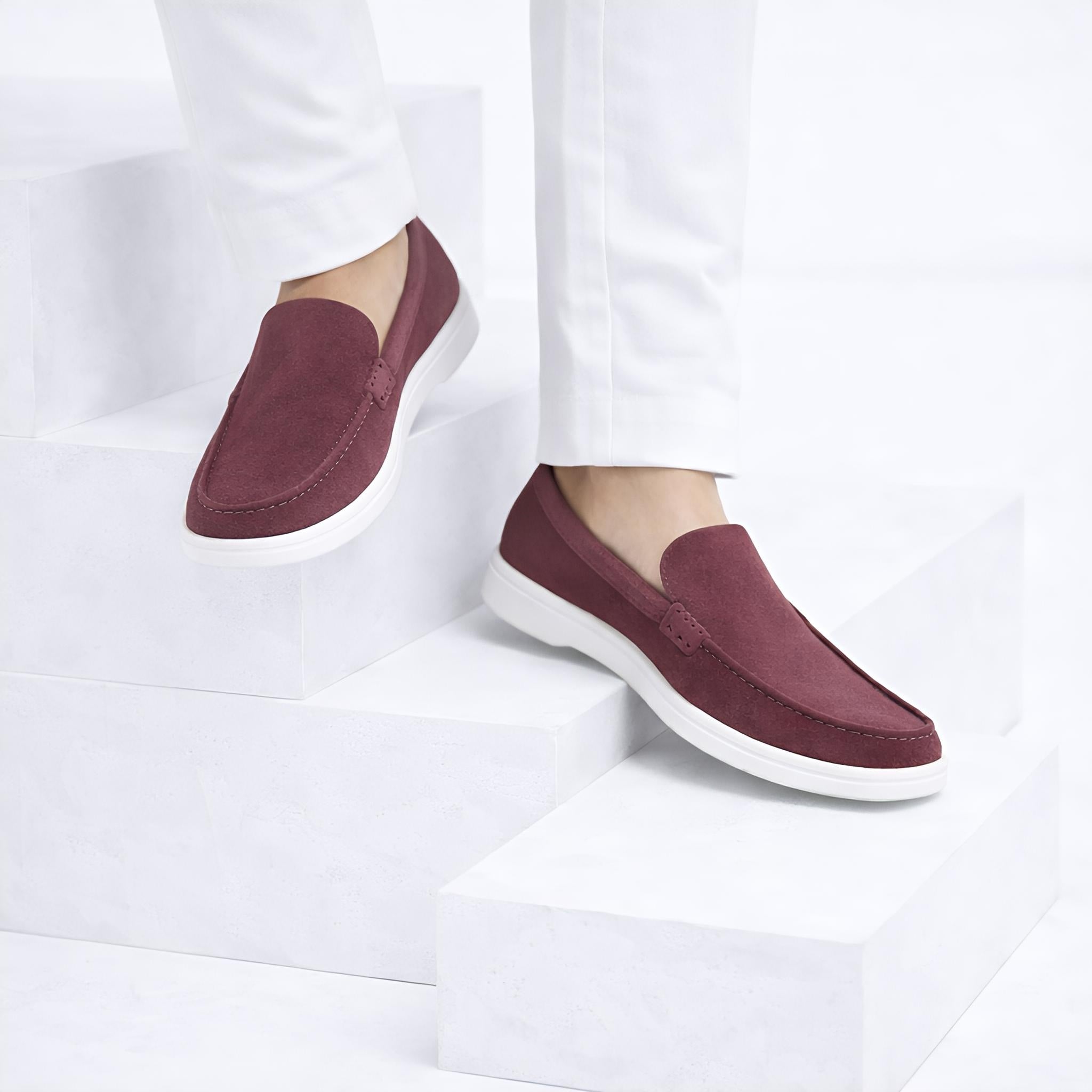 Monaco Suede Loafer ( Vintage Mauve ) - 100% Pure Suede Leather
