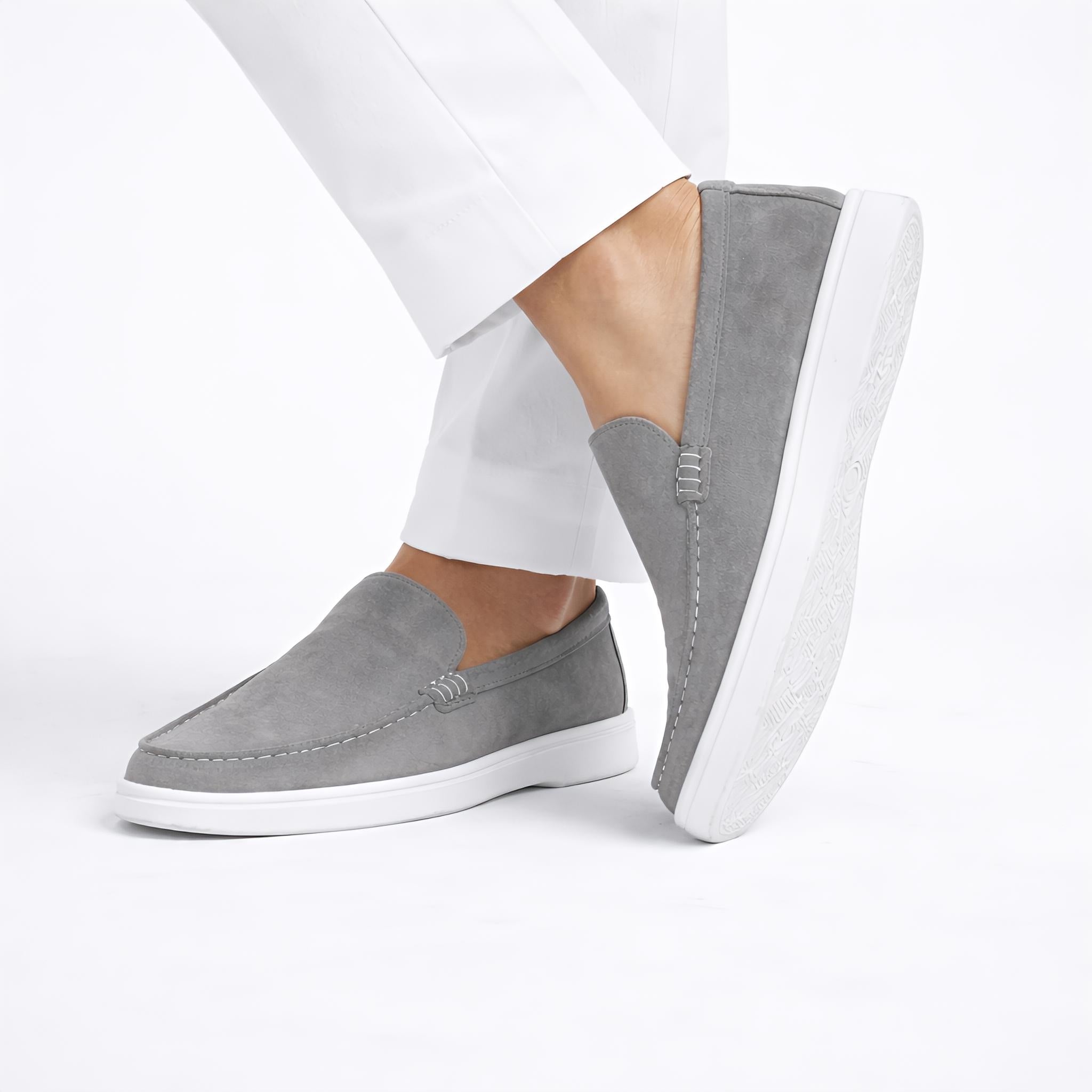 Monaco Suede Loafer ( Steel Grey ) - 100% Pure Suede Leather