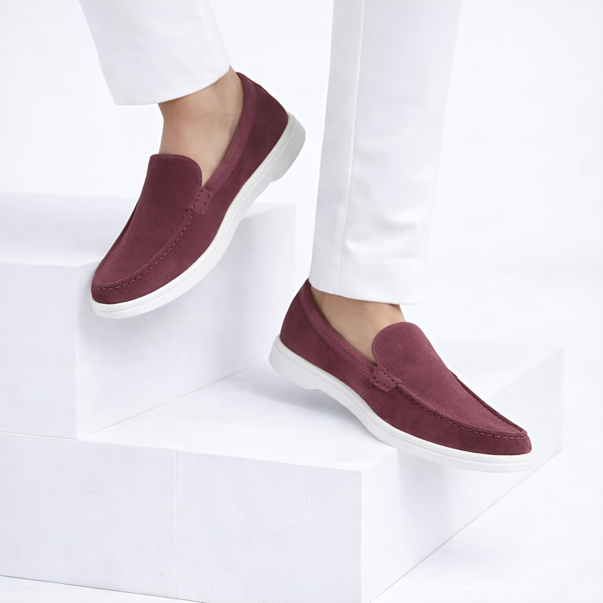 Monaco Suede Loafer ( Vintage Mauve ) - 100% Pure Suede Leather