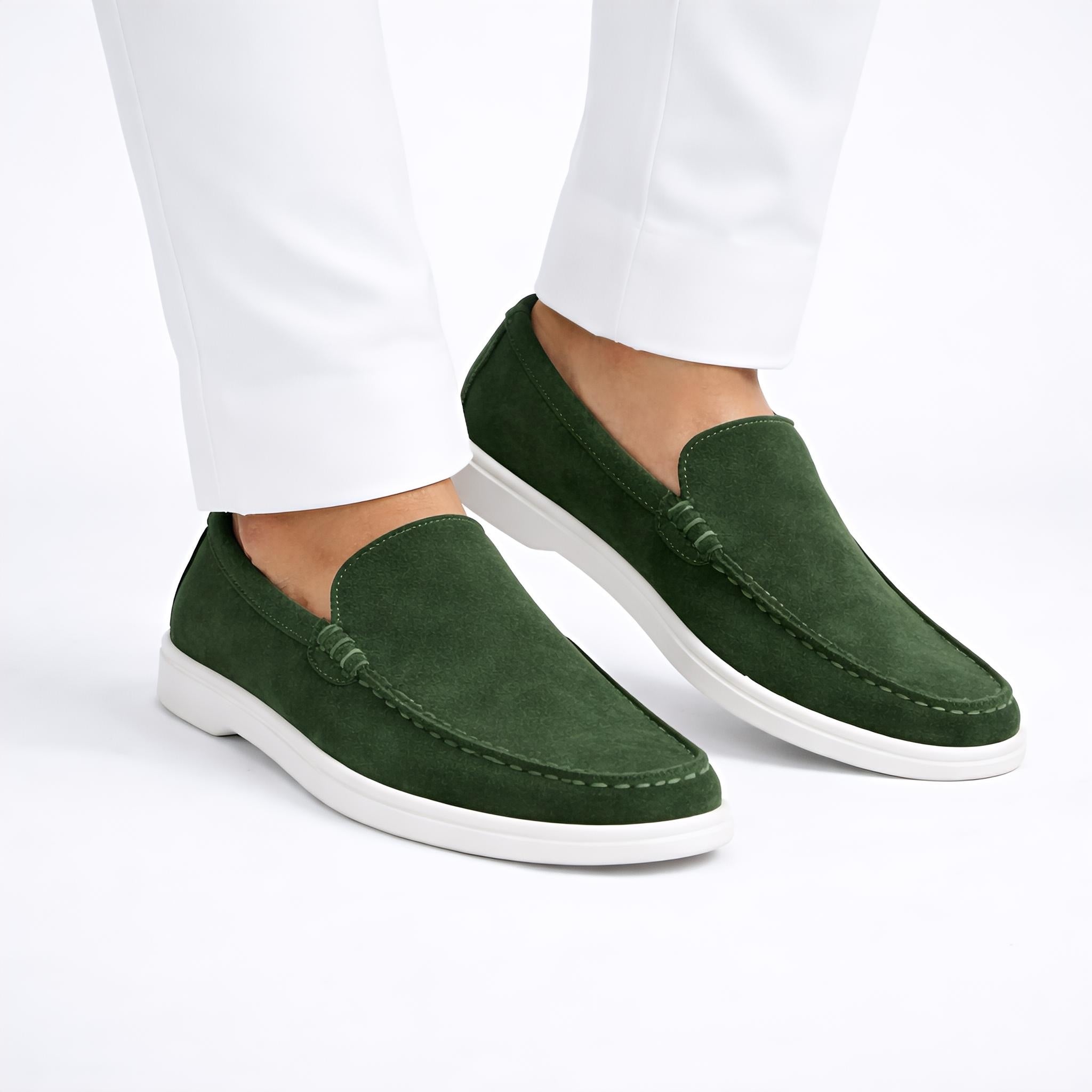 Monaco Suede Loafer ( Forest Green ) - 100% Pure Suede Leather