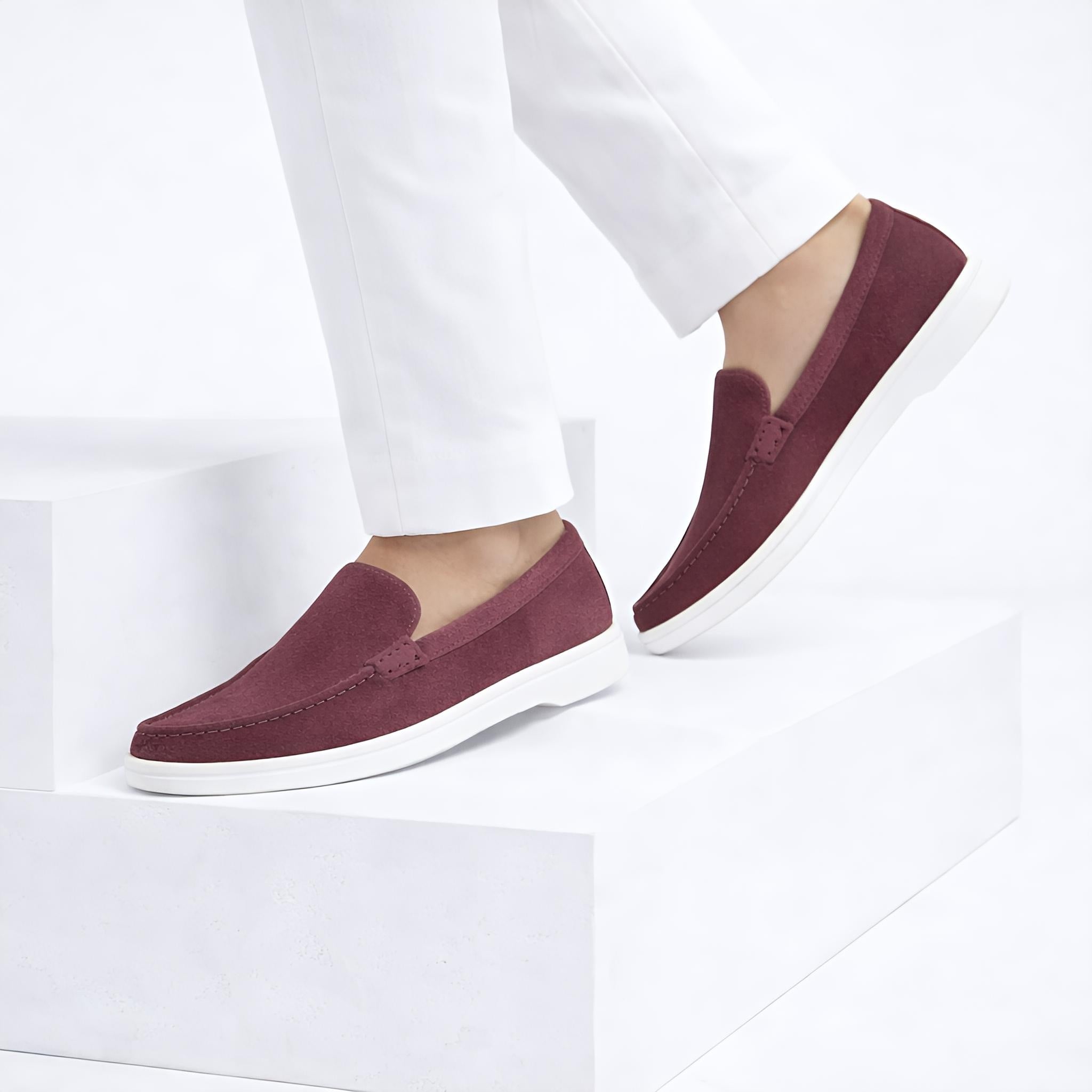 Monaco Suede Loafer ( Vintage Mauve ) - 100% Pure Suede Leather