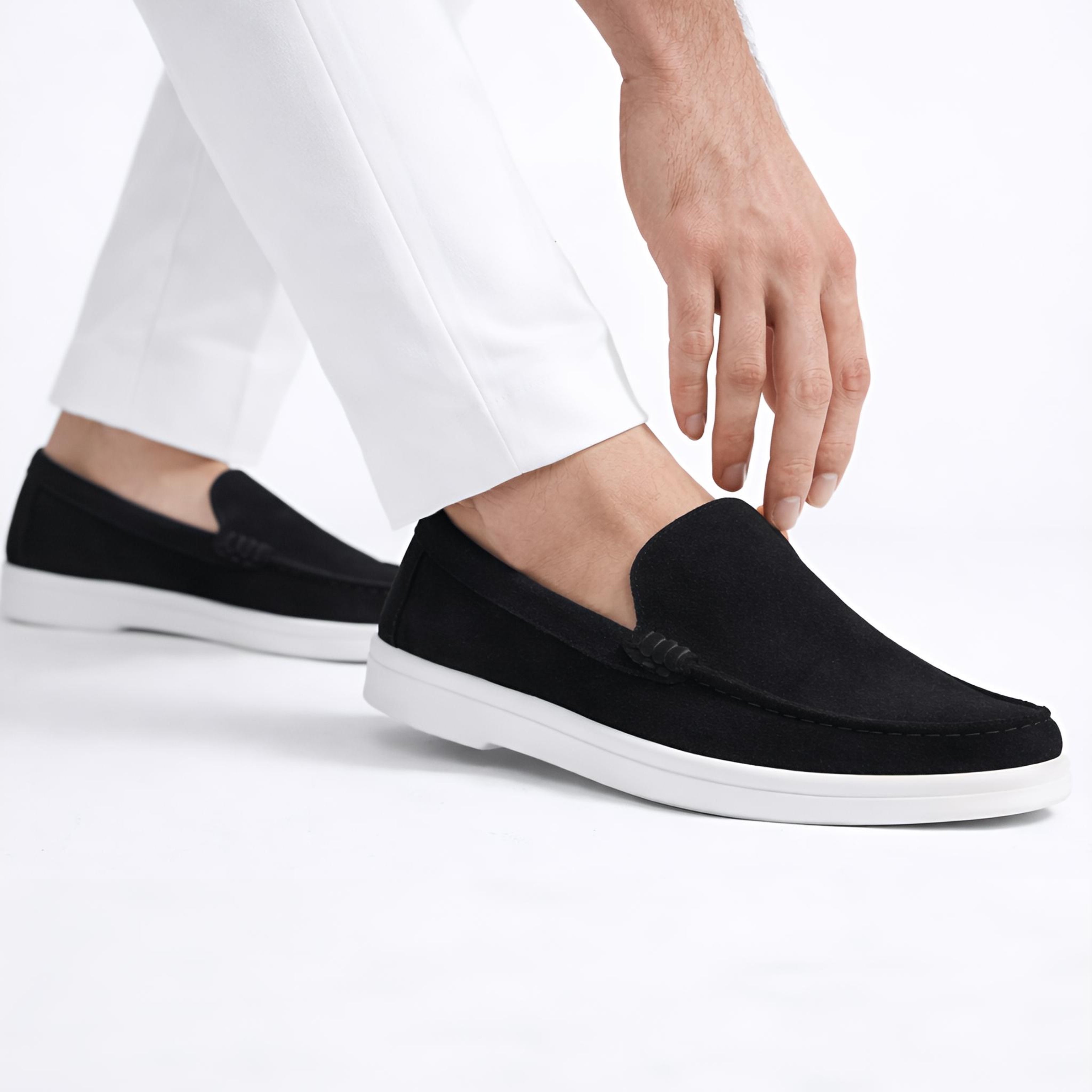 Suede Loafer Black- 100% Pure Suede Leather