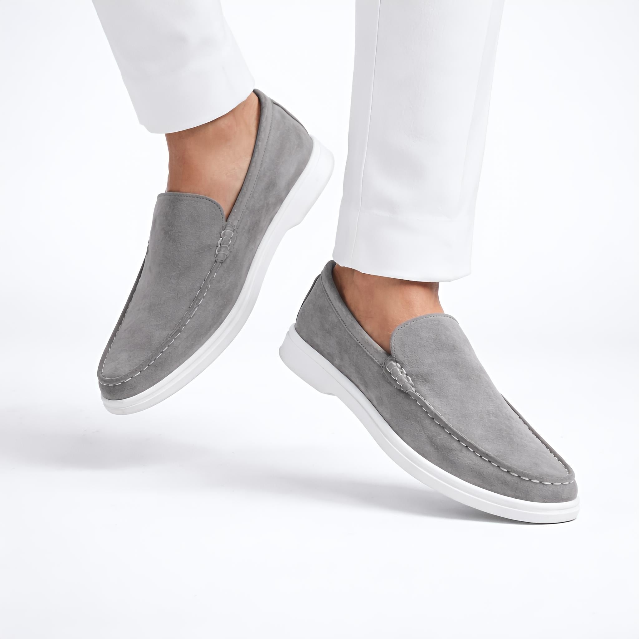 Monaco Suede Loafer ( Steel Grey ) - 100% Pure Suede Leather