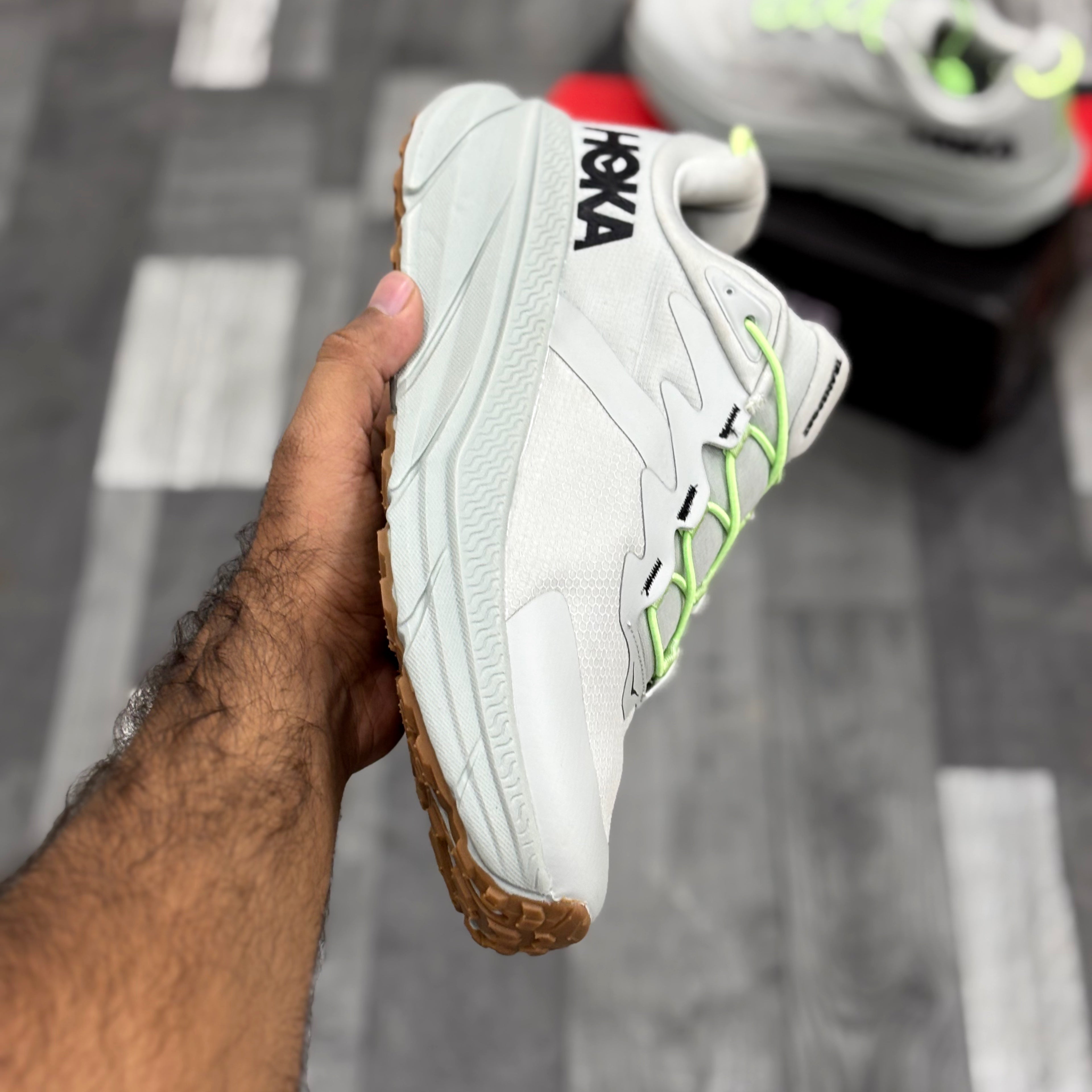 Hoka Transport (Harbor Mist Lime Glow)