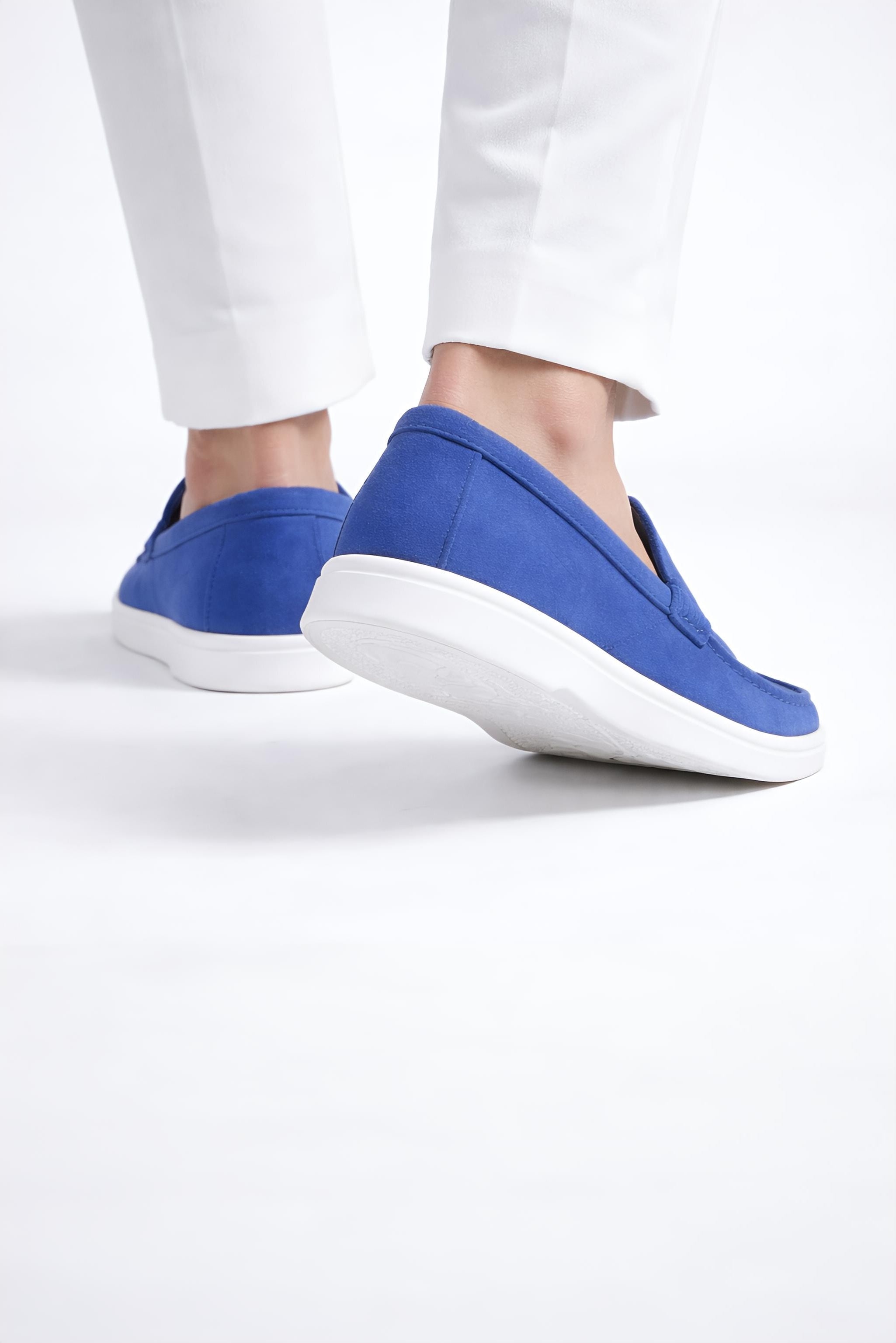 Suede Loafer Santorini Blue- 100% Pure Suede Leather