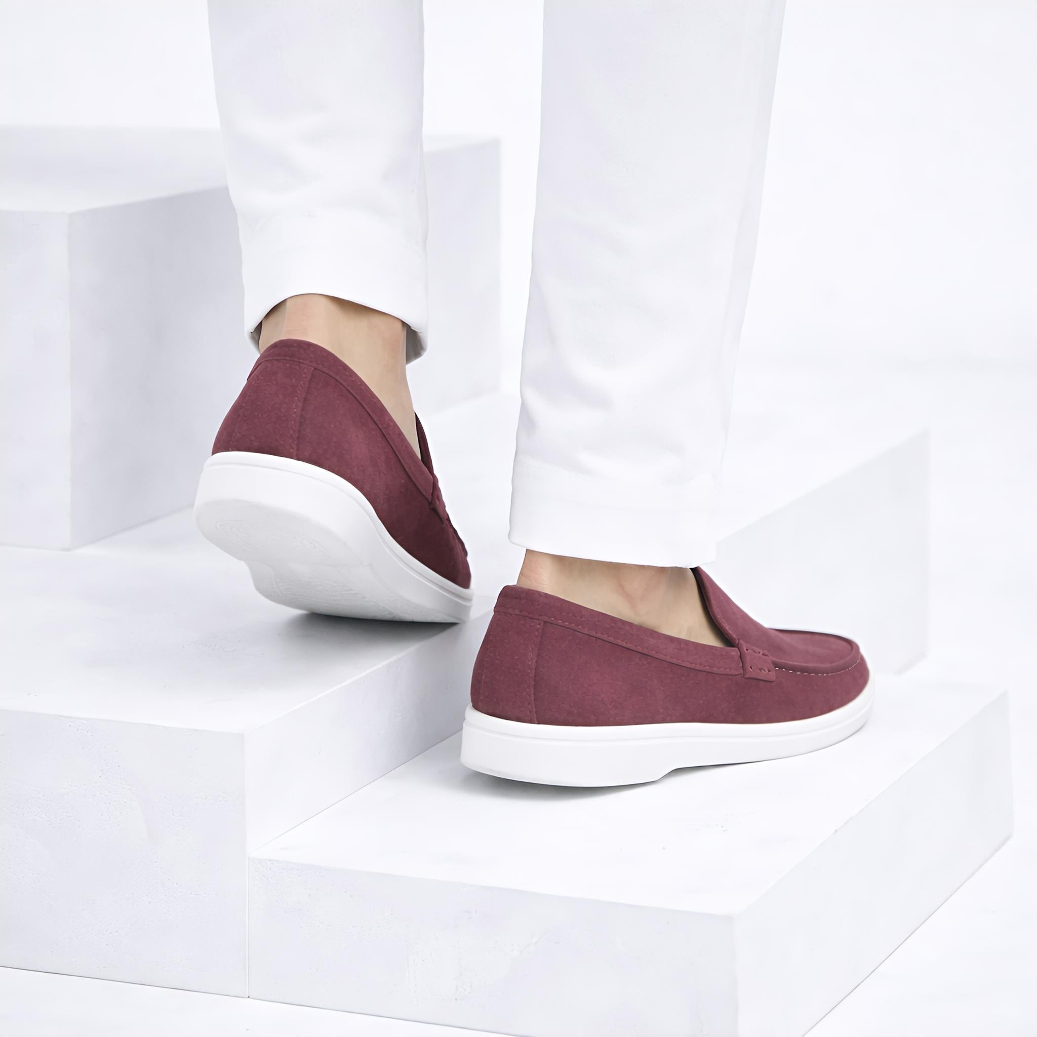 Monaco Suede Loafer ( Vintage Mauve ) - 100% Pure Suede Leather