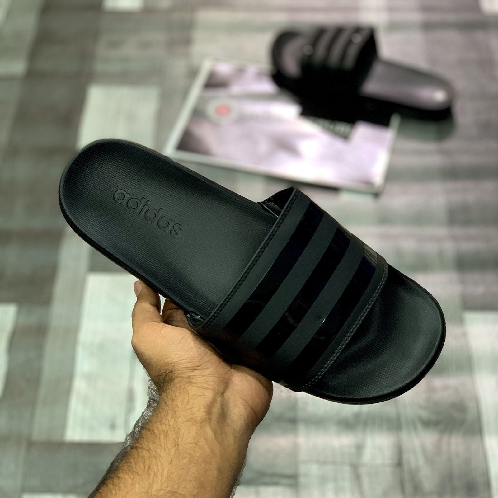 Adiillette Comfort Swim 2.0 “Triple Black" - ShoesRepublic 