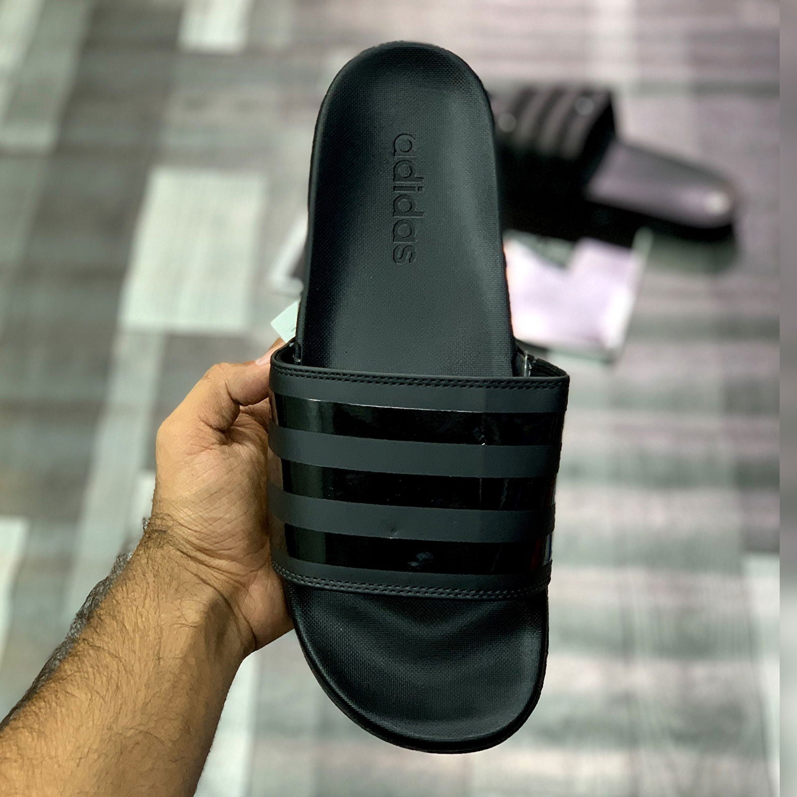 Adiillette Comfort Swim 2.0 “Triple Black" - ShoesRepublic 