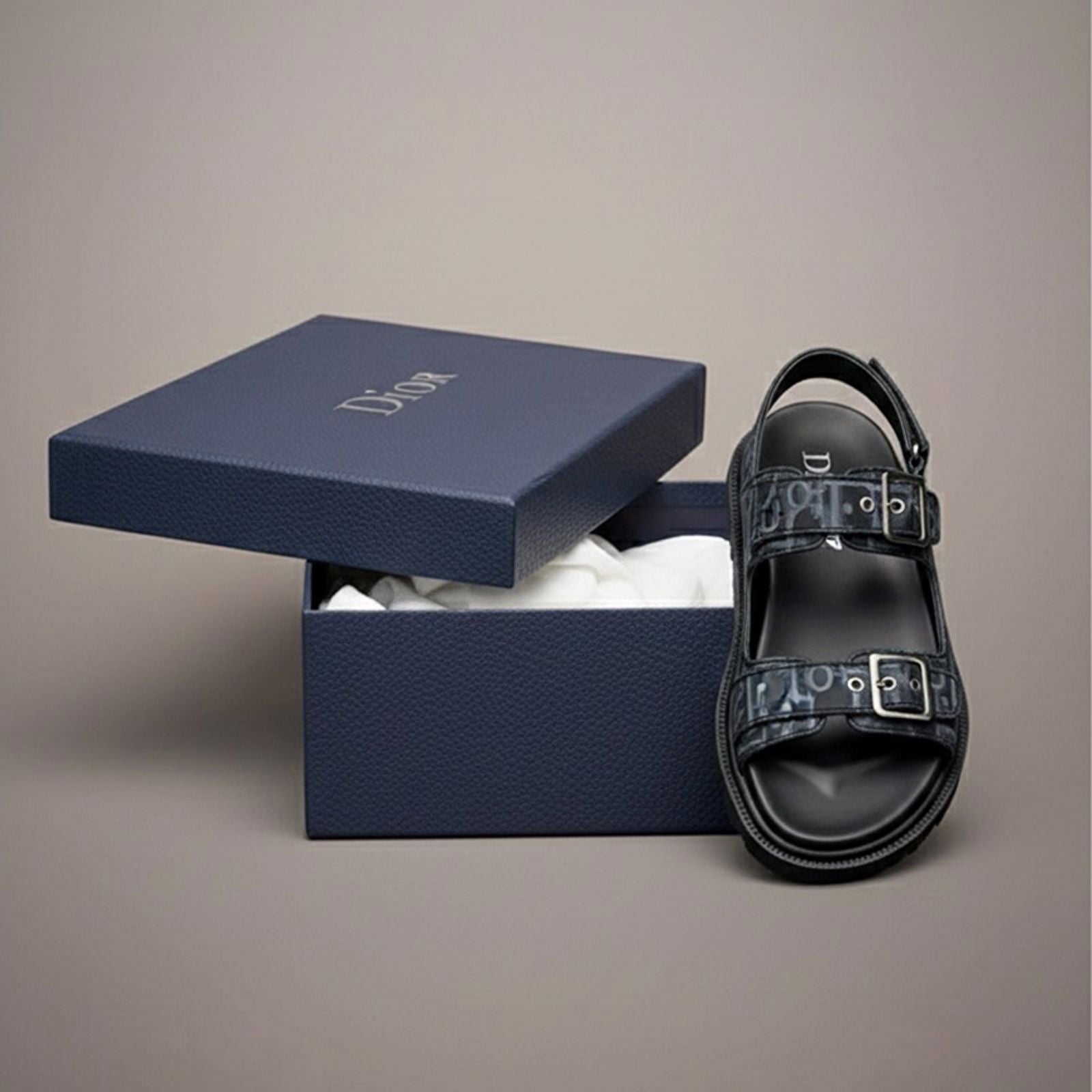 Aqua Obligue Sandals Navy - ShoesRepublic 