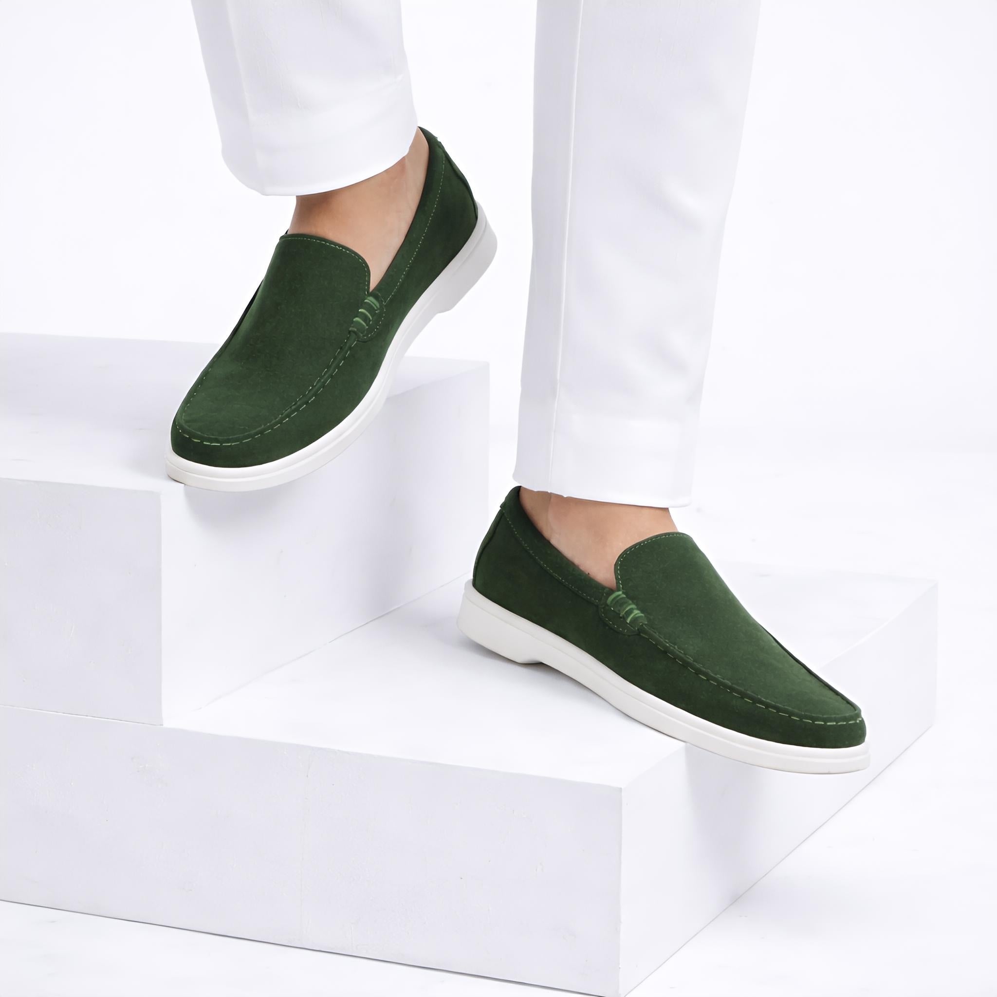 Monaco Suede Loafer ( Forest Green ) - 100% Pure Suede Leather