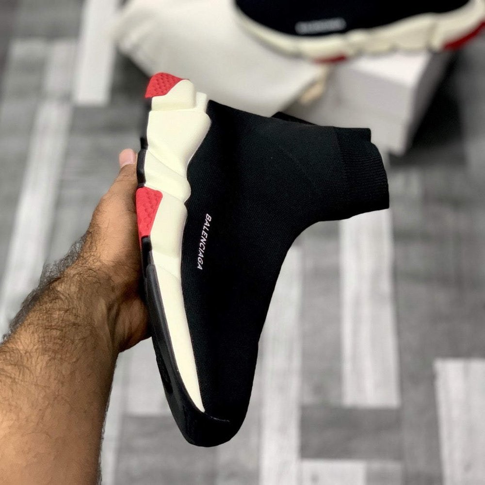 Balenciaga Speed Trainers (Bred) | Black & Red Colorway - ShoesRepublic 