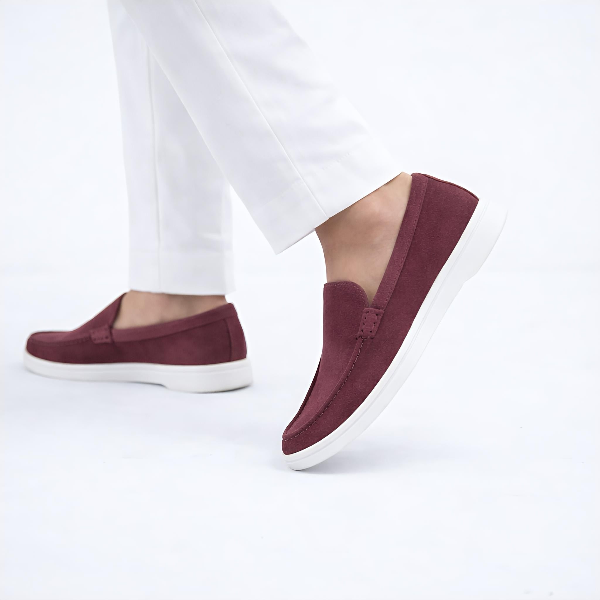 Monaco Suede Loafer ( Vintage Mauve ) - 100% Pure Suede Leather