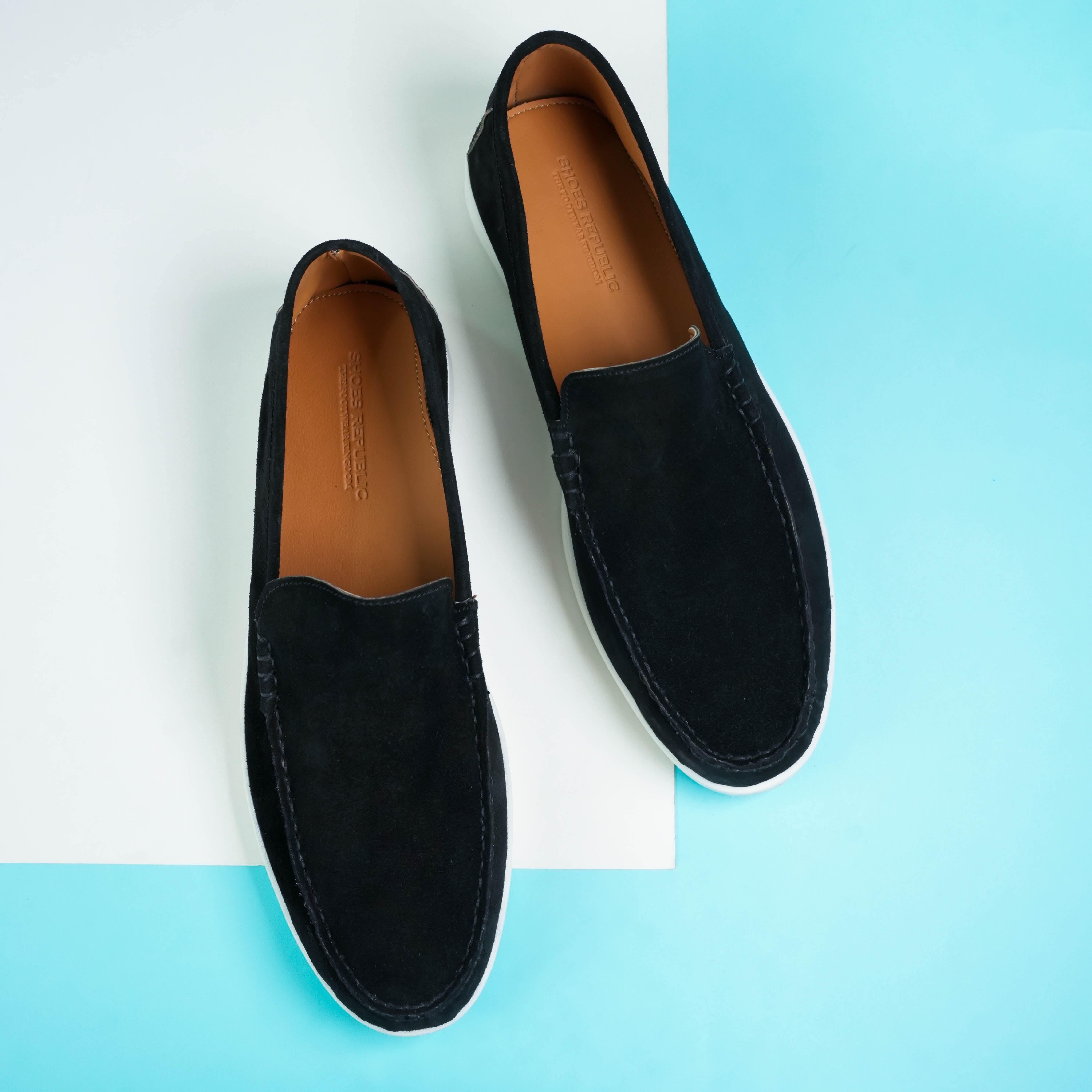 Suede Loafer Black- 100% Pure Suede Leather