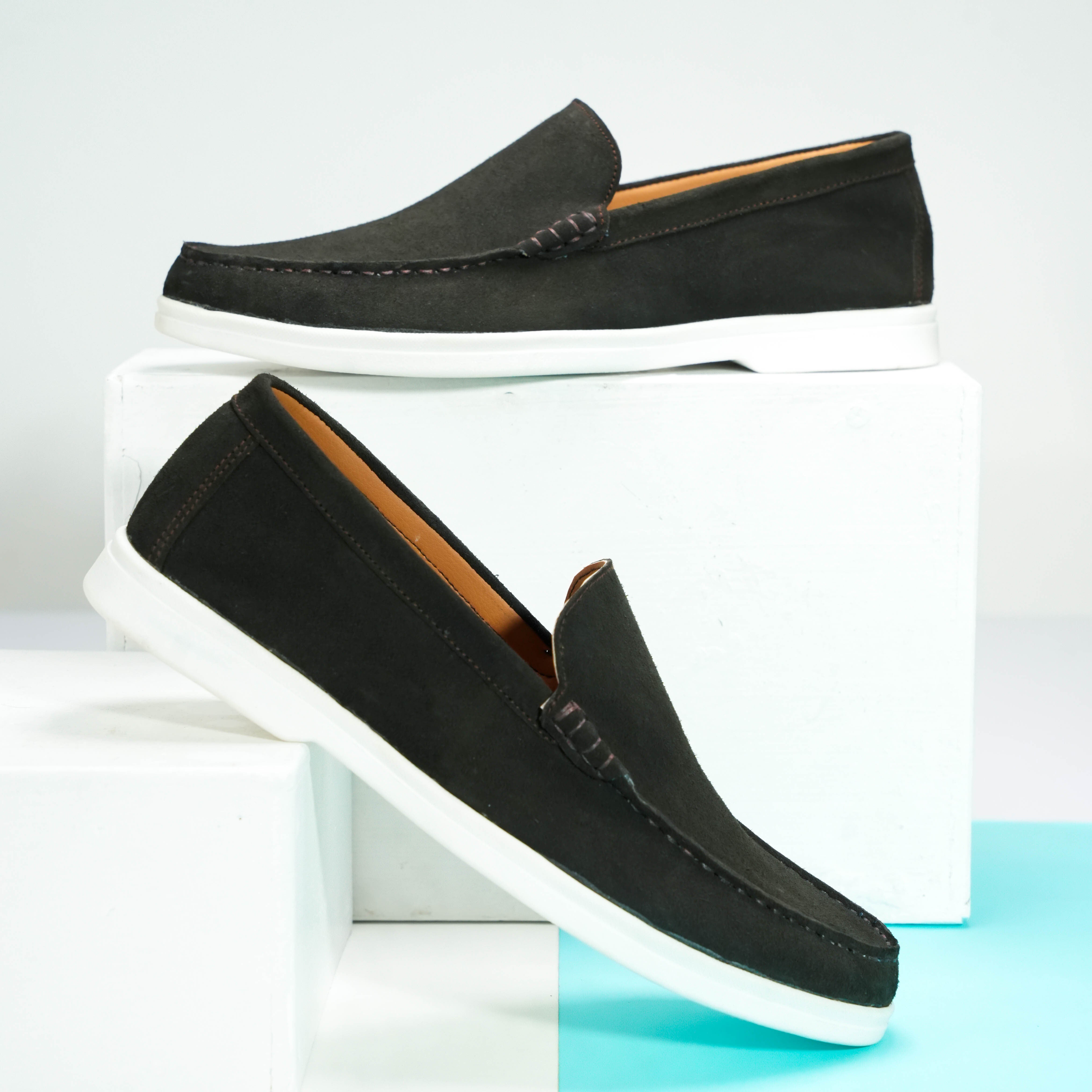 Suede Loafer Dark Cocoa- 100% Pure Suede Leather