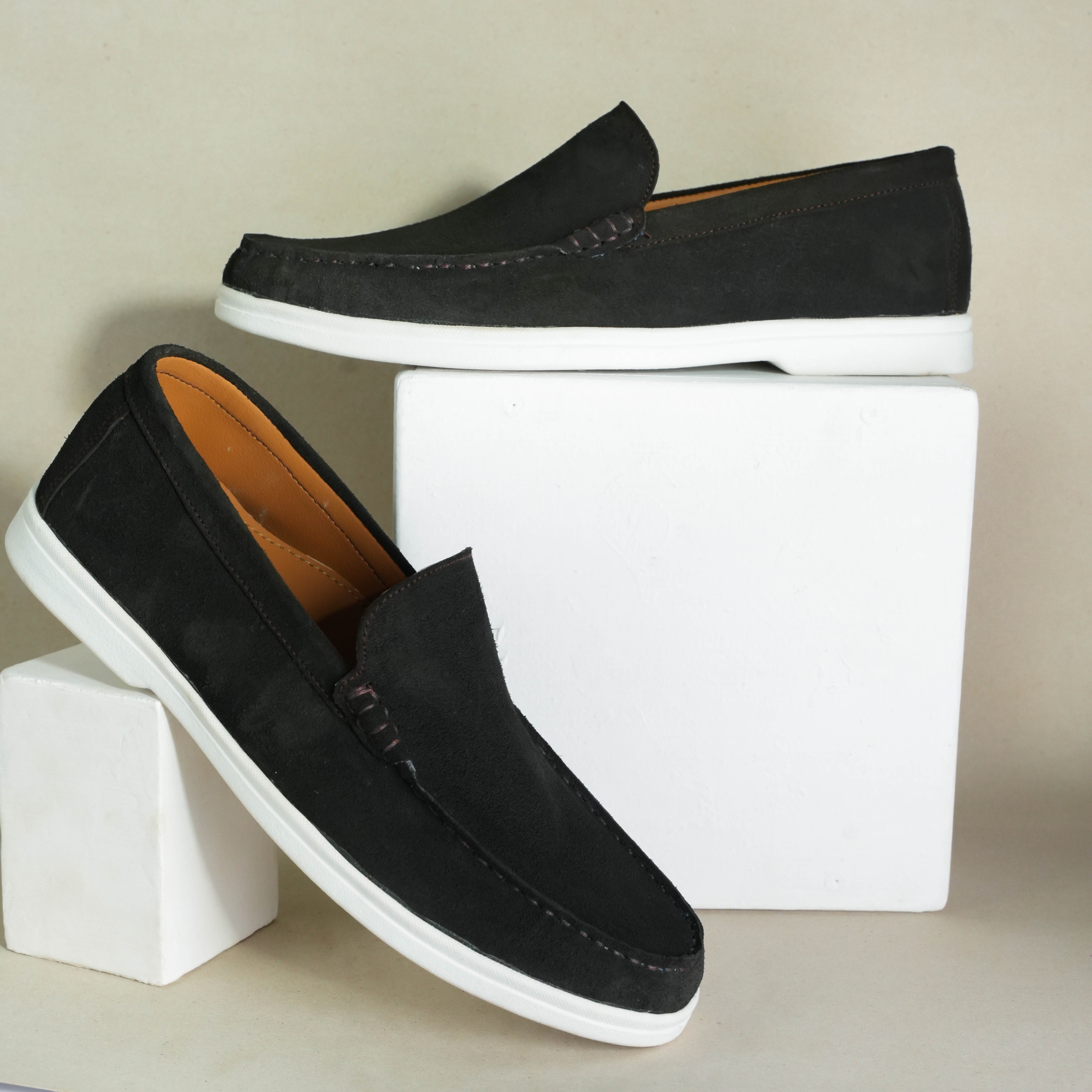 Suede Loafer Dark Cocoa- 100% Pure Suede Leather