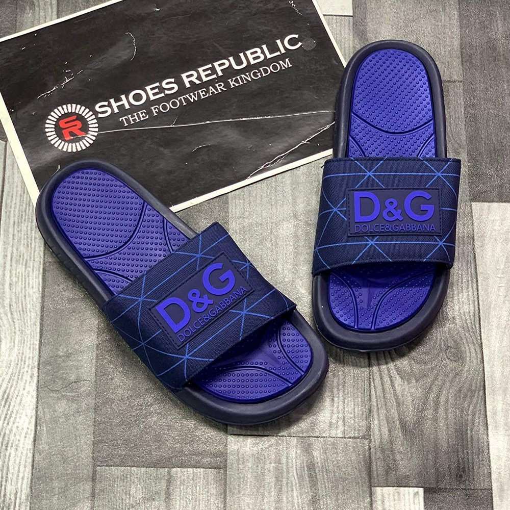 Dolce & Gabbana DG Slide - Royal Blue Pool Slides - ShoesRepublic 