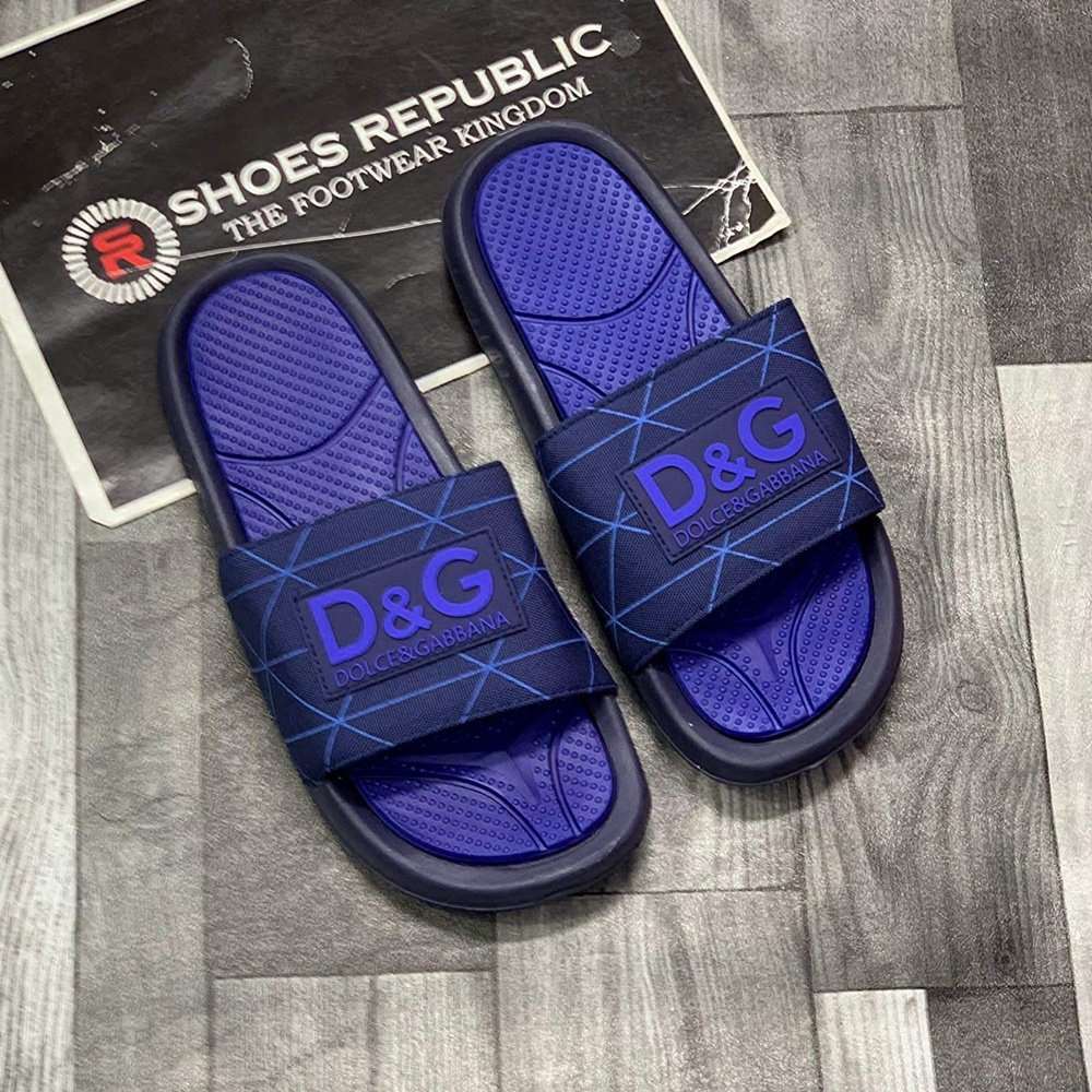 Dolce & Gabbana DG Slide - Royal Blue Pool Slides - ShoesRepublic 