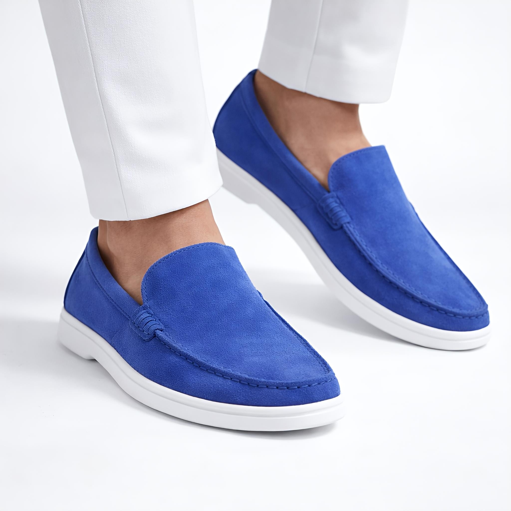 Suede Loafer Santorini Blue- 100% Pure Suede Leather